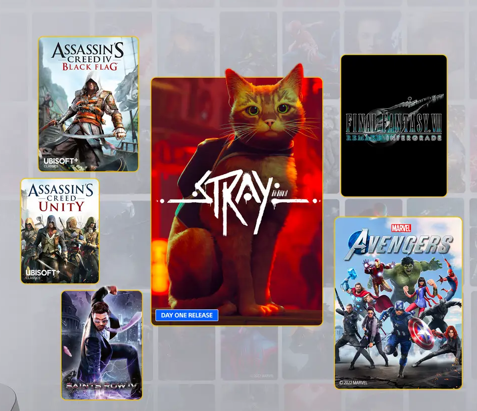 PS+ Deluxe & Extra 追加游戏：《Stray》、《FF7Re》、《Marvel’s Avengers》、《Assassin’s Creed》