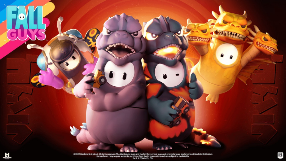怪兽糖豆人大乱斗。《Fall Guys》×《Godzilla》联动合作正式开启，活动将在 7 月 25 日截止。