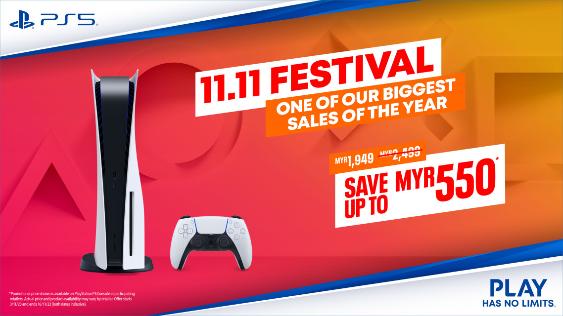 PlayStation announces 11.11 Festival with up to RM 550 discount on PS5 consoles!