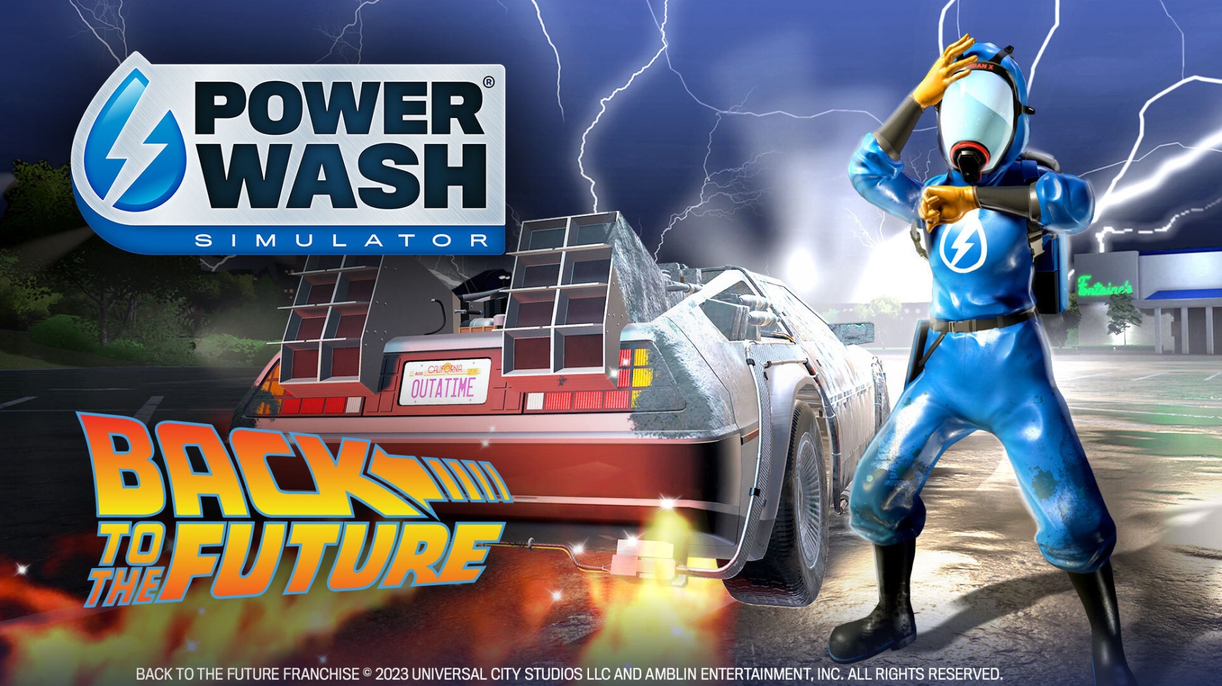 Back to the Future DLC for PowerWash Simulator launches today!