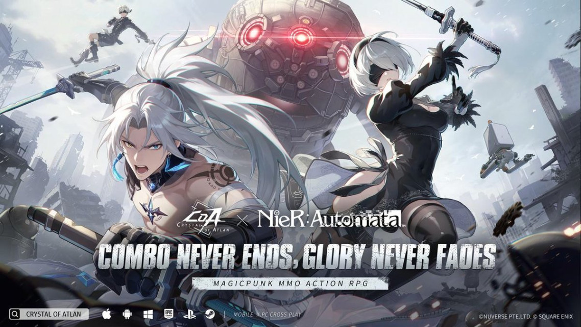 《Crystal of Atlan》×《NieR: Automata》联动将于 5 月 21 日正式开启，同时迎来一周年庆典！