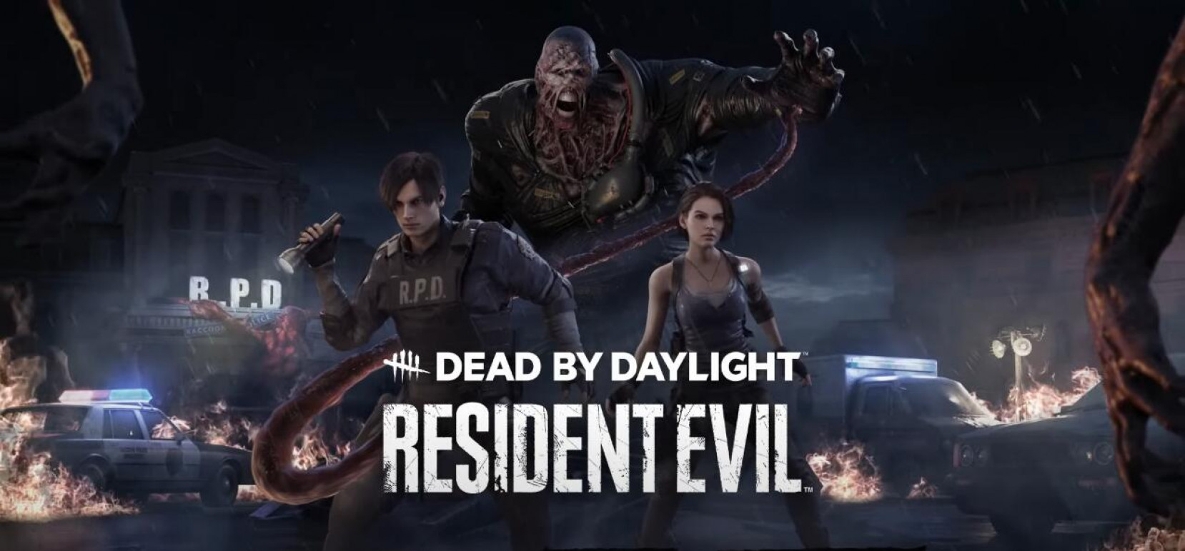 非对称竞技游戏《Dead by Daylight》将与《Resident Evil》展开联动，幸存者里昂、吉尔以及杀手追踪者登场！