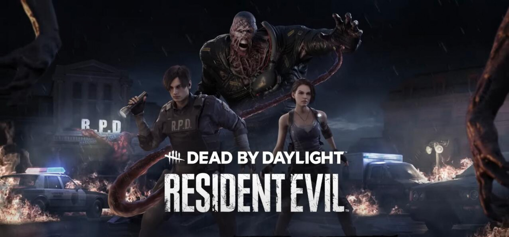 非对称竞技游戏《Dead by Daylight》将与《Resident Evil》展开联动，幸存者里昂、吉尔以及杀手追踪者登场！