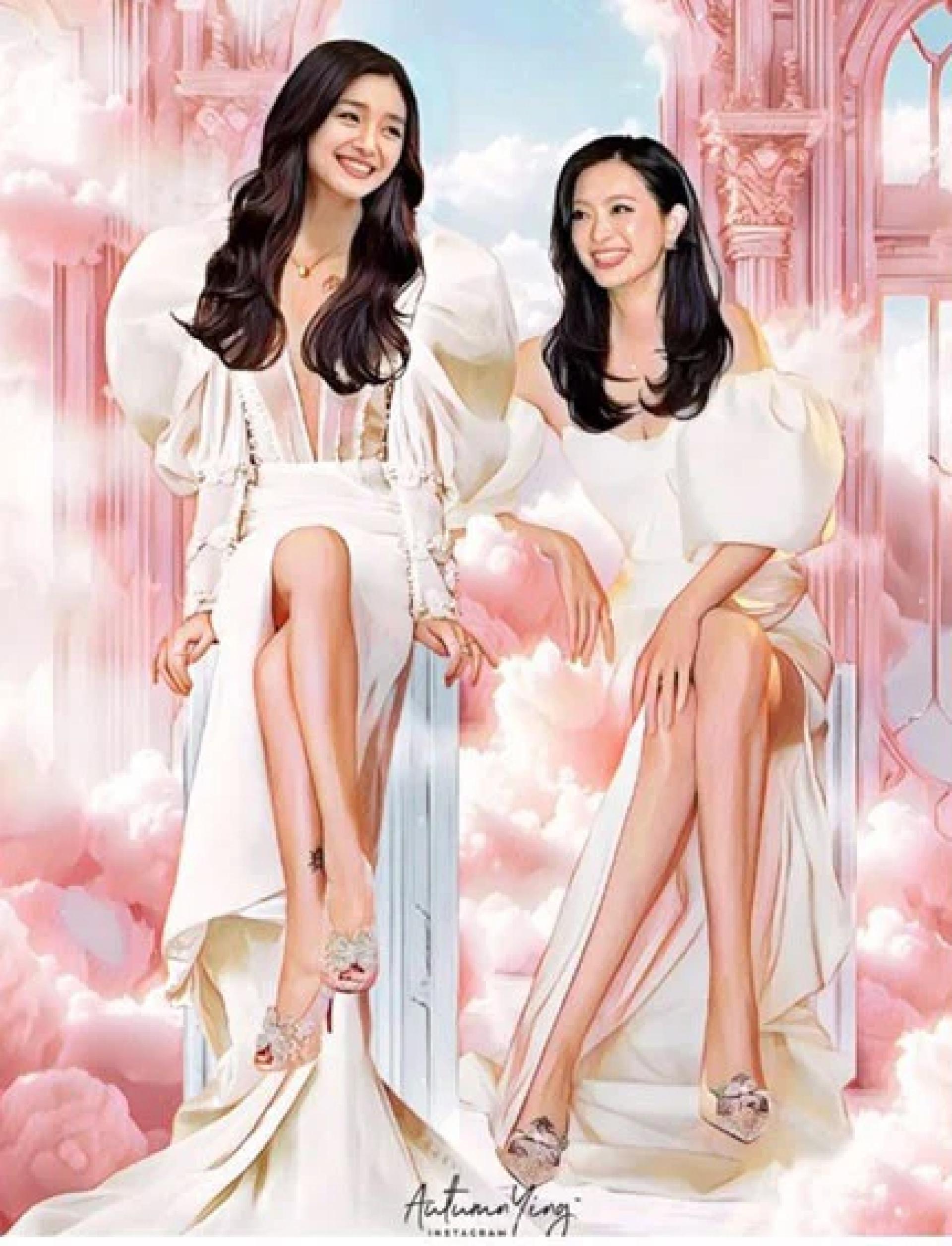 马来西亚画家Autumn Ying公开一幅画作，画出大S和刘真在天堂相聚的幸福样子。