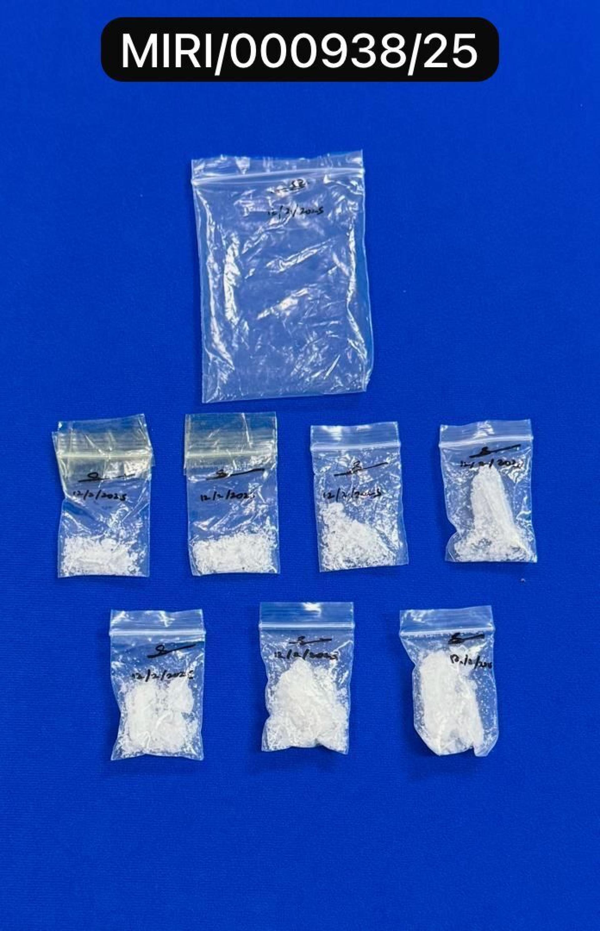 美里警察总部肃毒单位起获的毒品。