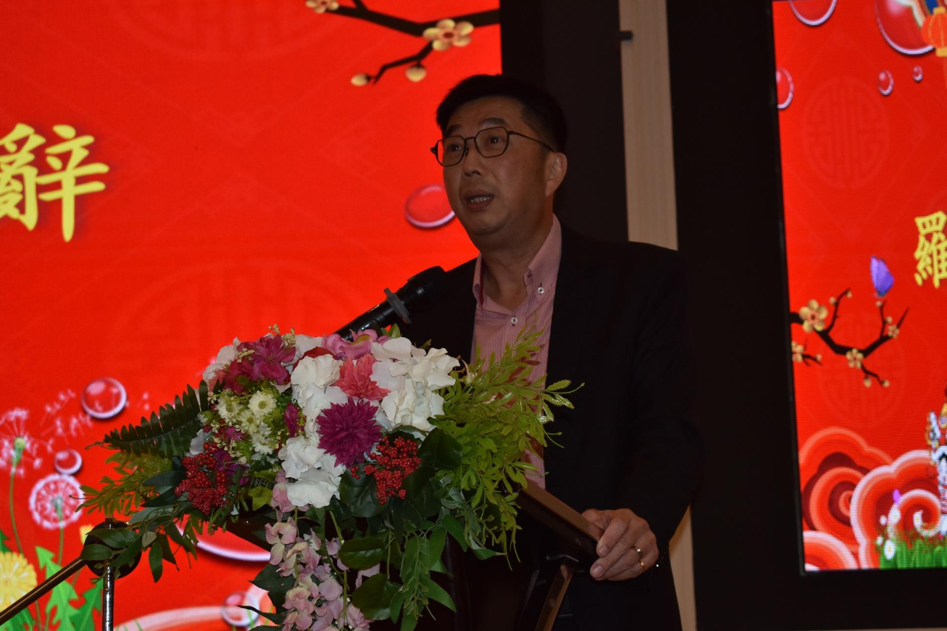 汶莱留台同学会会长罗万义在活动上致词