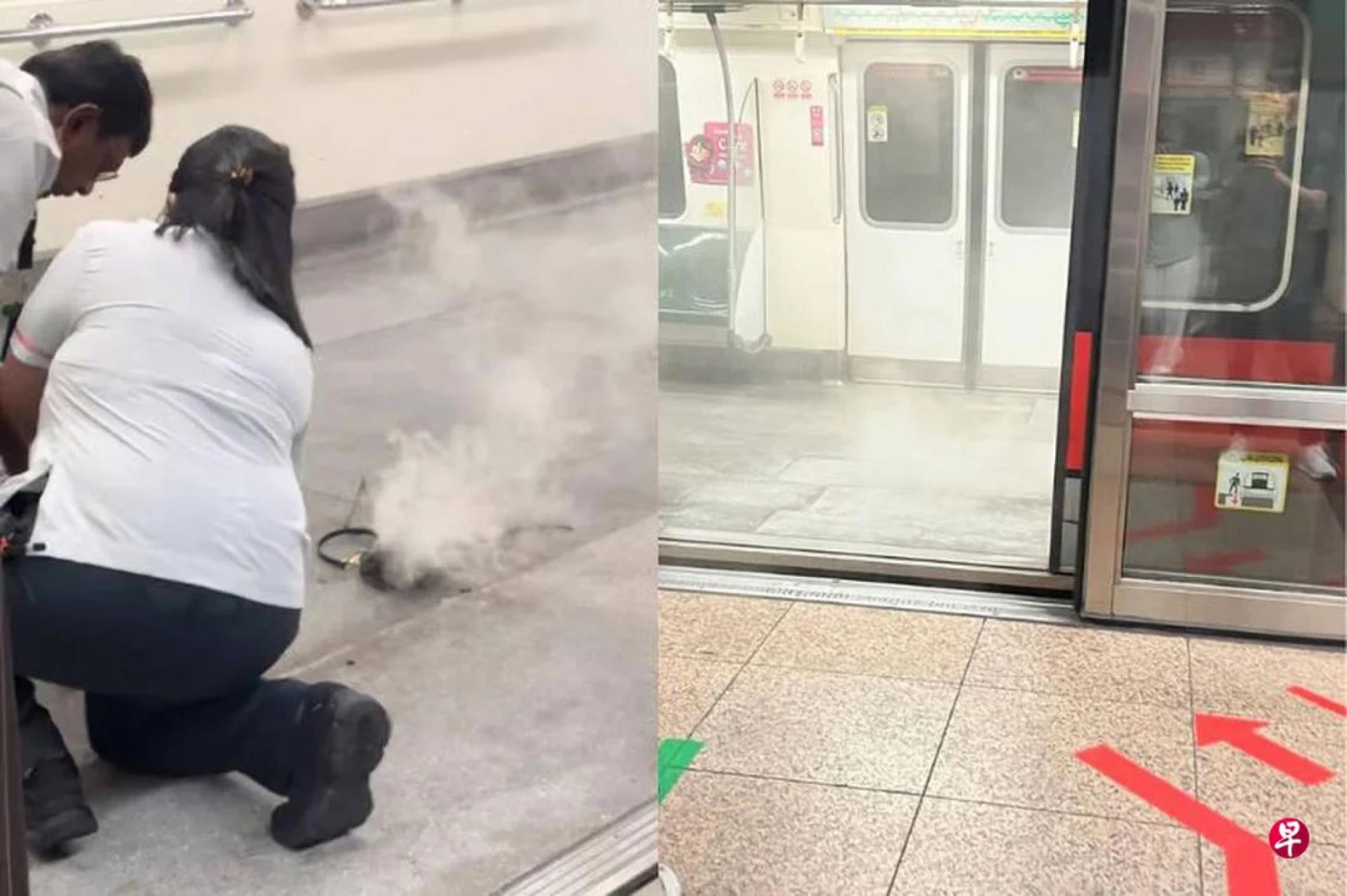 事发地点为莱佛士坊站。（图：联合早报）