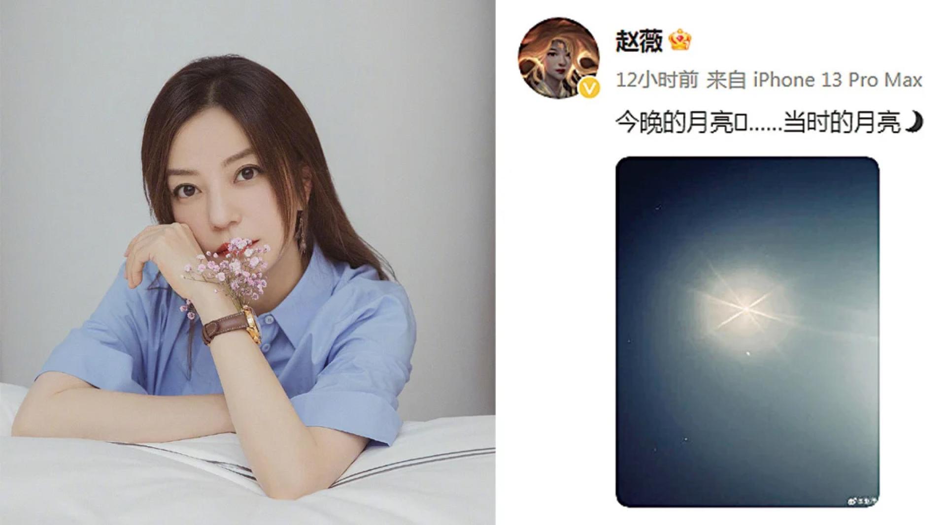 赵薇罕见发文。