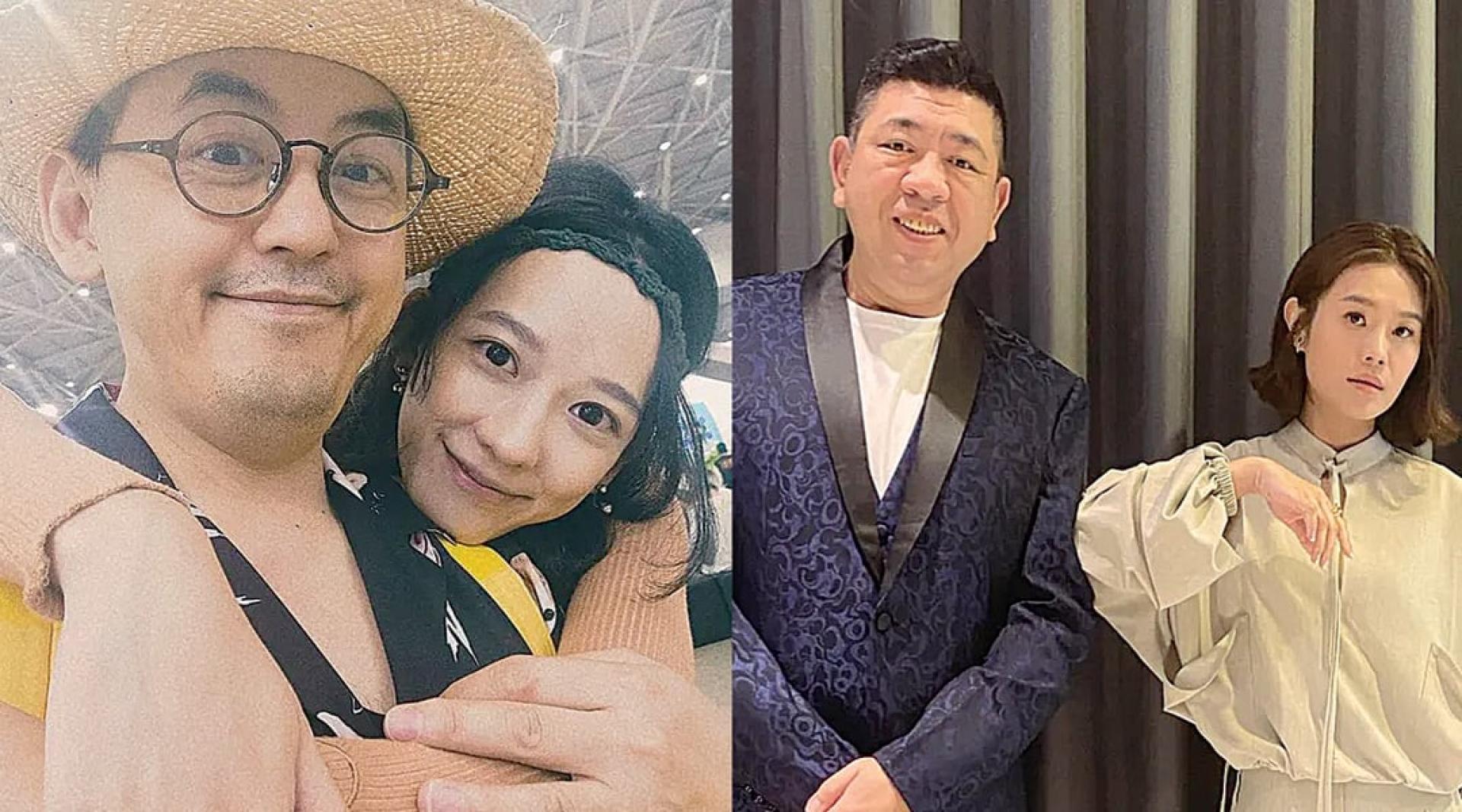 黄子佼（左图左）、NONO（右图左）都卷入性犯罪案件，两人老婆孟耿如、朱海君对外态度有别。