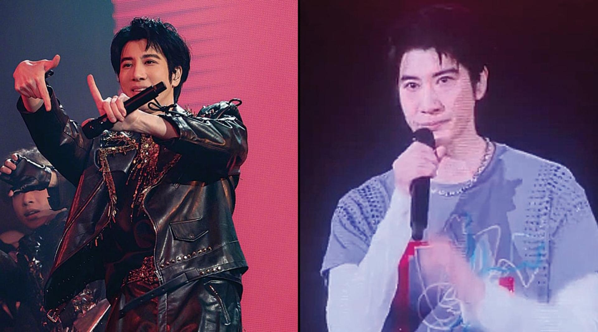 （左）王力宏重回南昌开唱。（右）王力宏数度落泪告白。