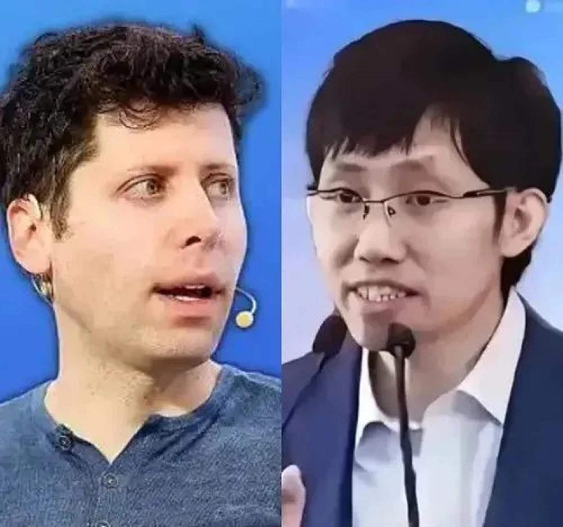 DeepSeek创始人梁文锋（右）与OpenAI行政总裁萨姆·奥尔特曼（左），首次跻身胡润全球富豪榜。