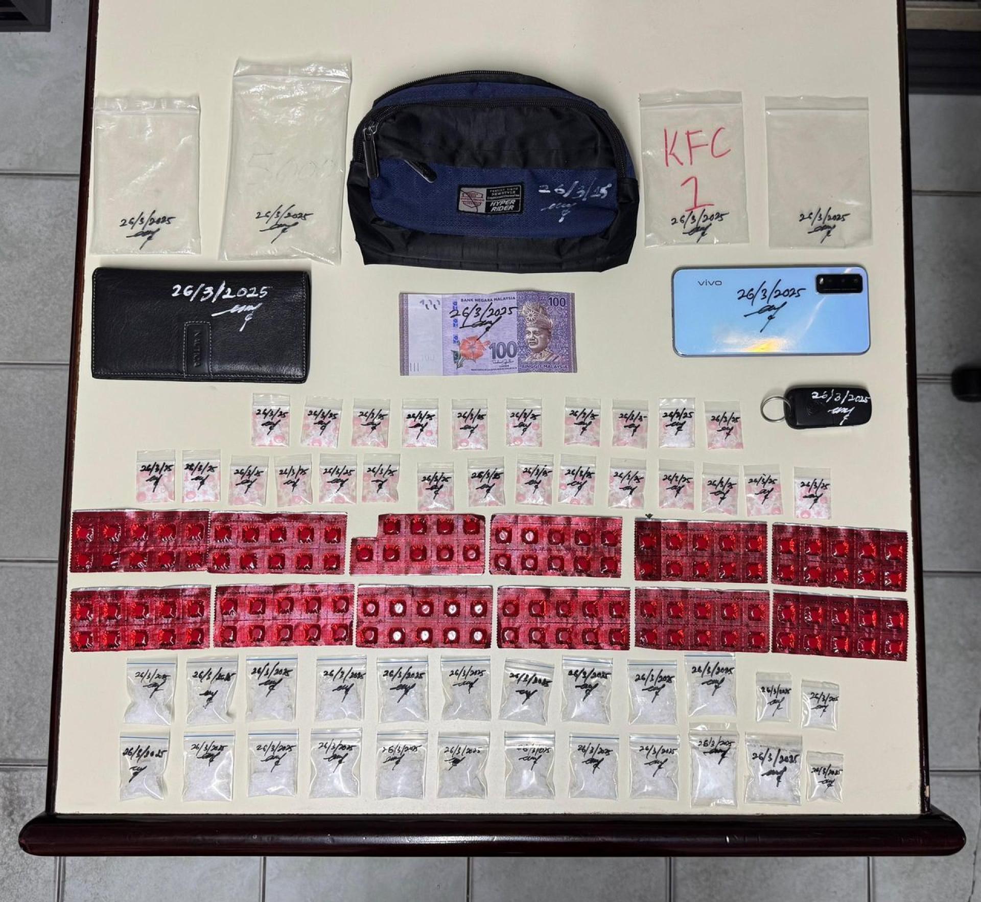 警方起获的各种毒品。
