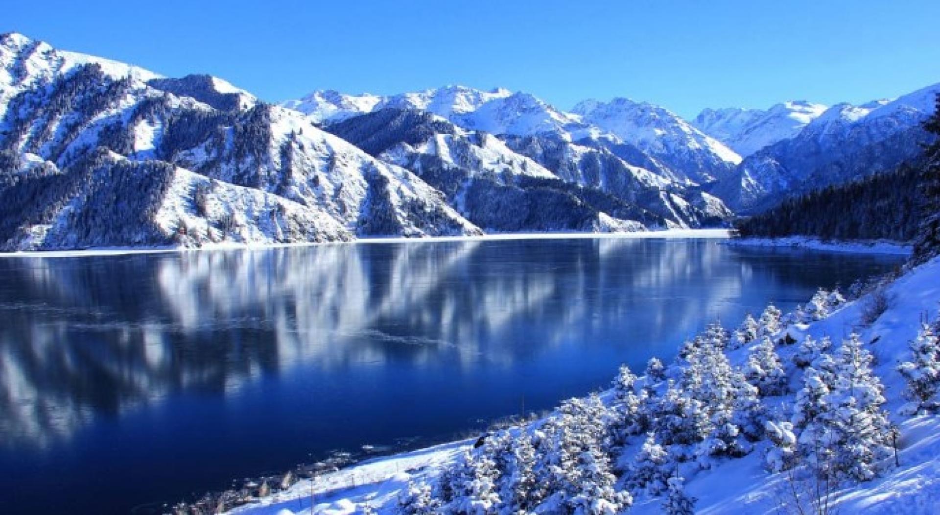 中国新疆的冰雪美景。