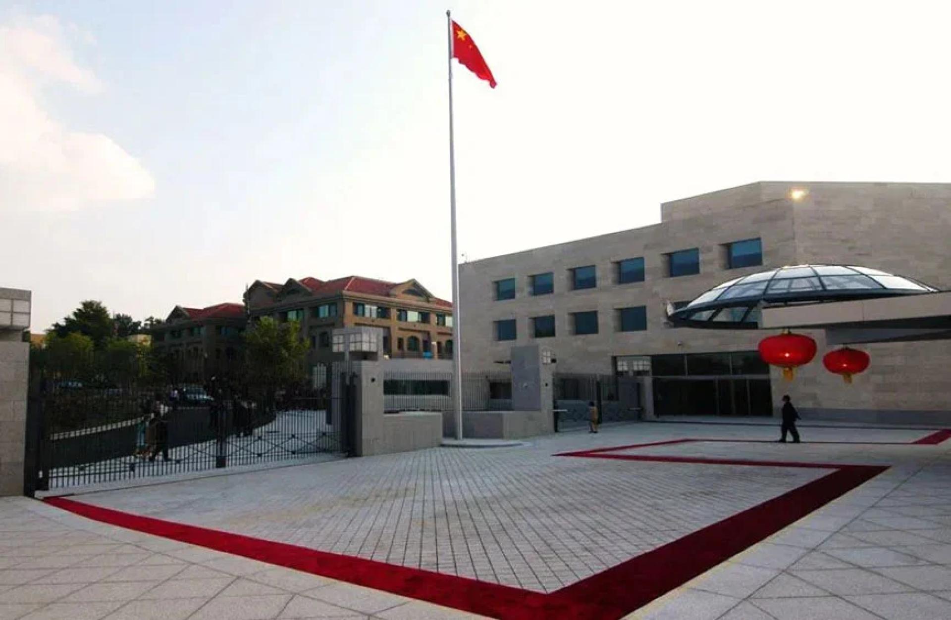 中国驻美国首都华盛顿大使馆。