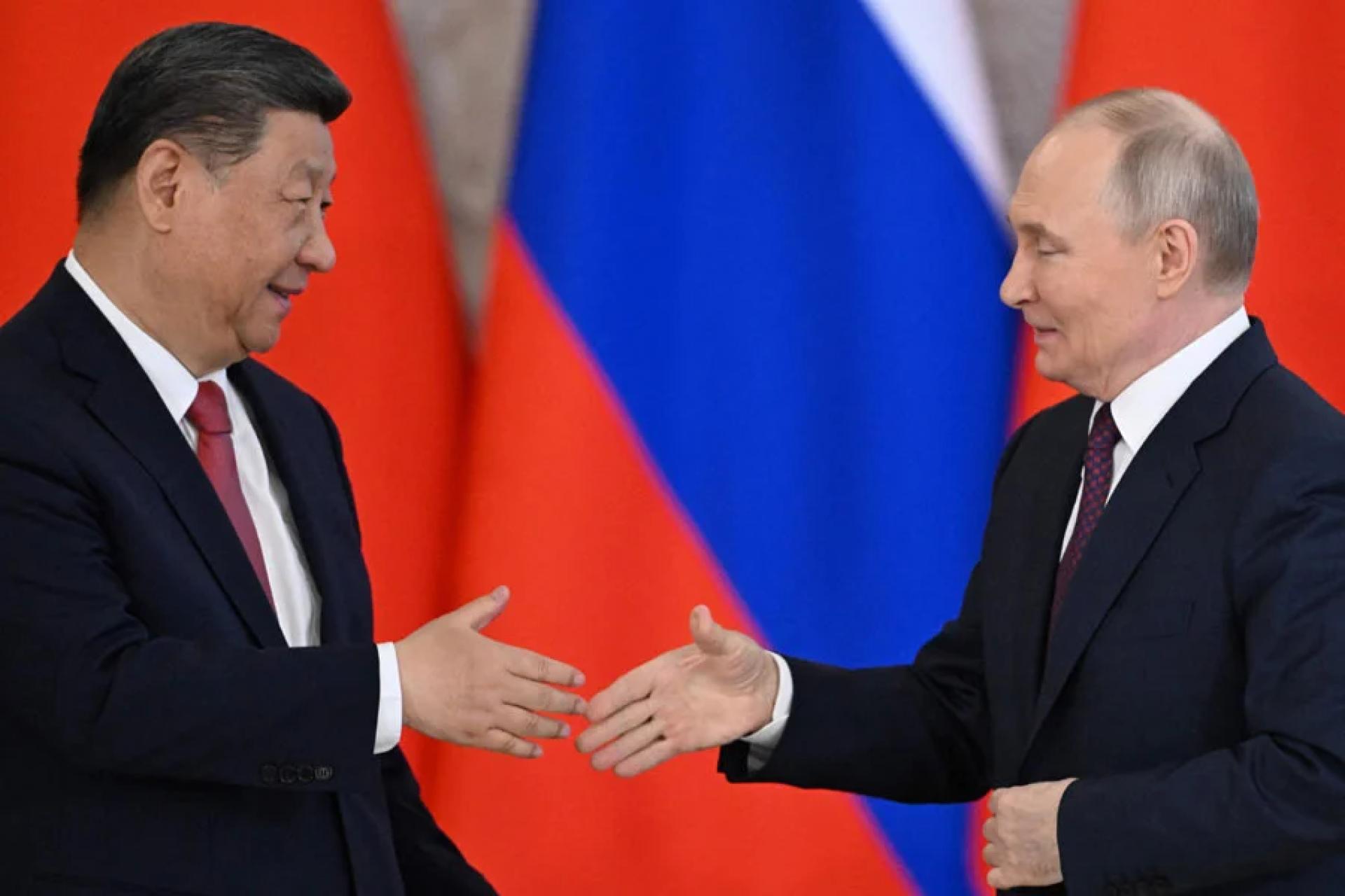 普京同习近平8日在莫斯科克里姆林宫会谈。