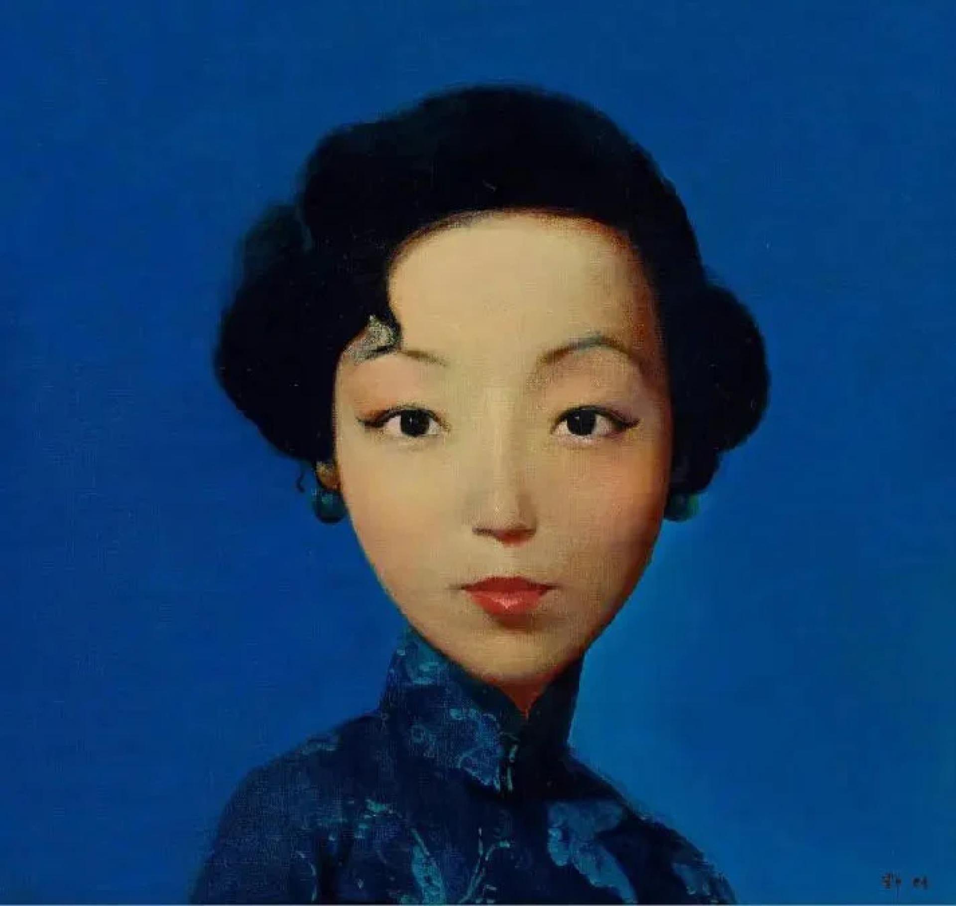 刘野的女性肖像系列中，“张爱玲”是唯一以作家为主题的作品。