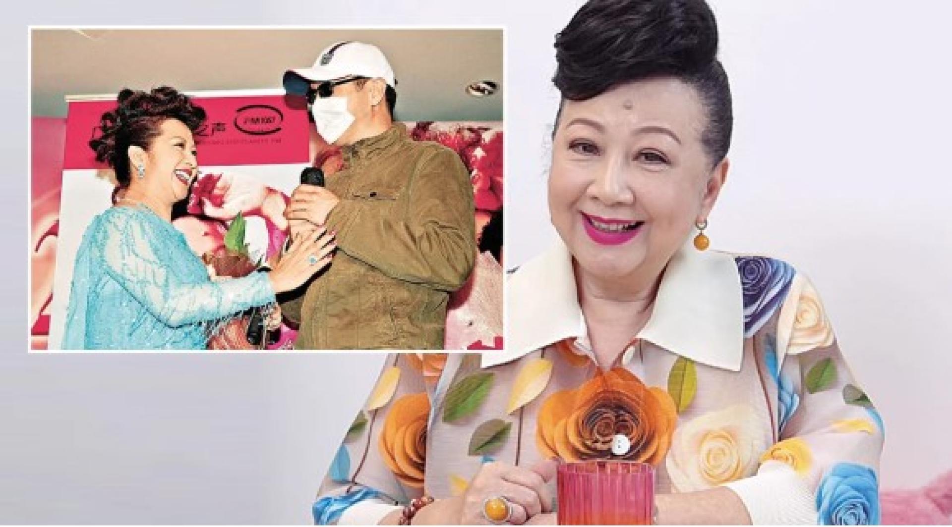 （小图）2004年，薛家燕在尖沙咀筵开70席，庆祝自己55岁生日，在新城电台安排下，“A君”Andy上台献花。