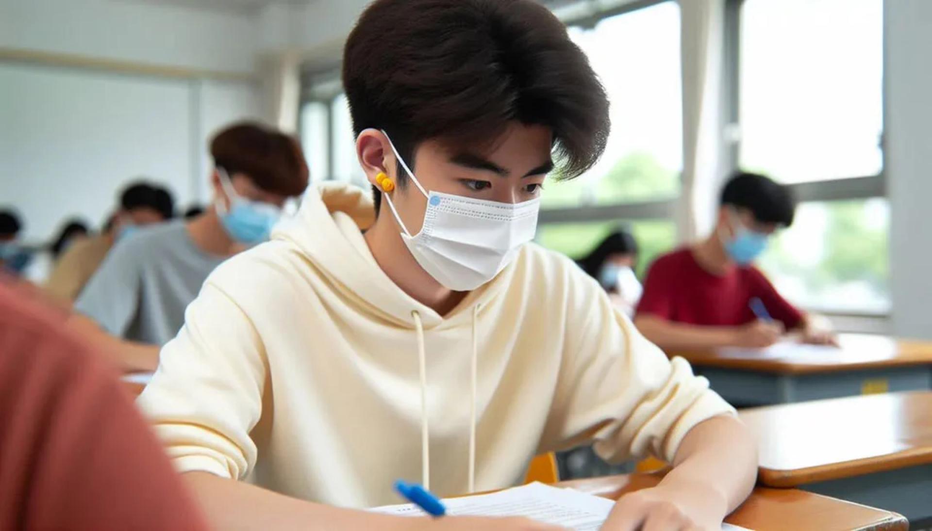 中国籍男子在东京戴口罩考TOEIC，被逮捕后3成考生立刻弃考。（AI生成示意图）
