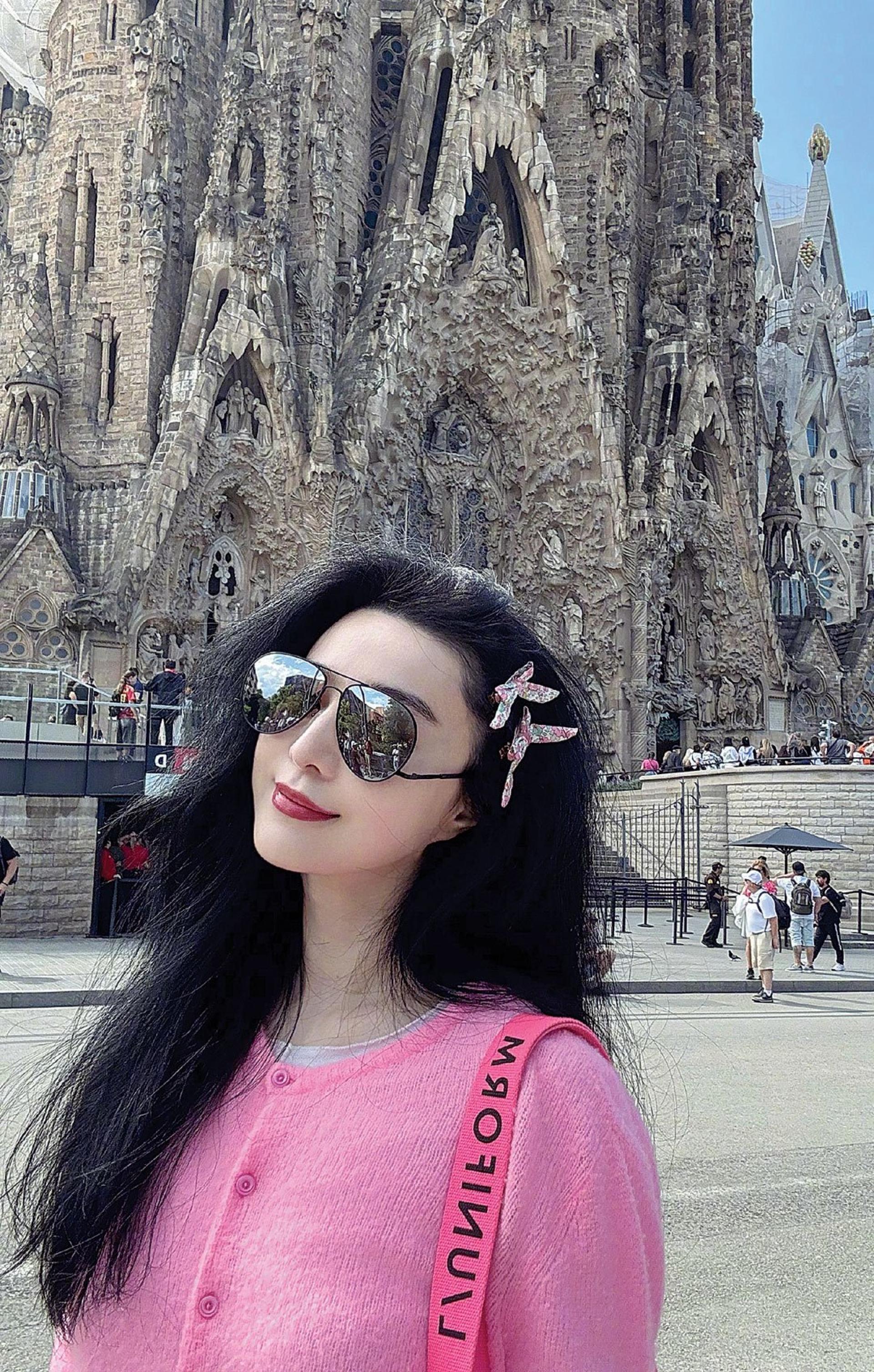范冰冰晒出西班牙旅游照。