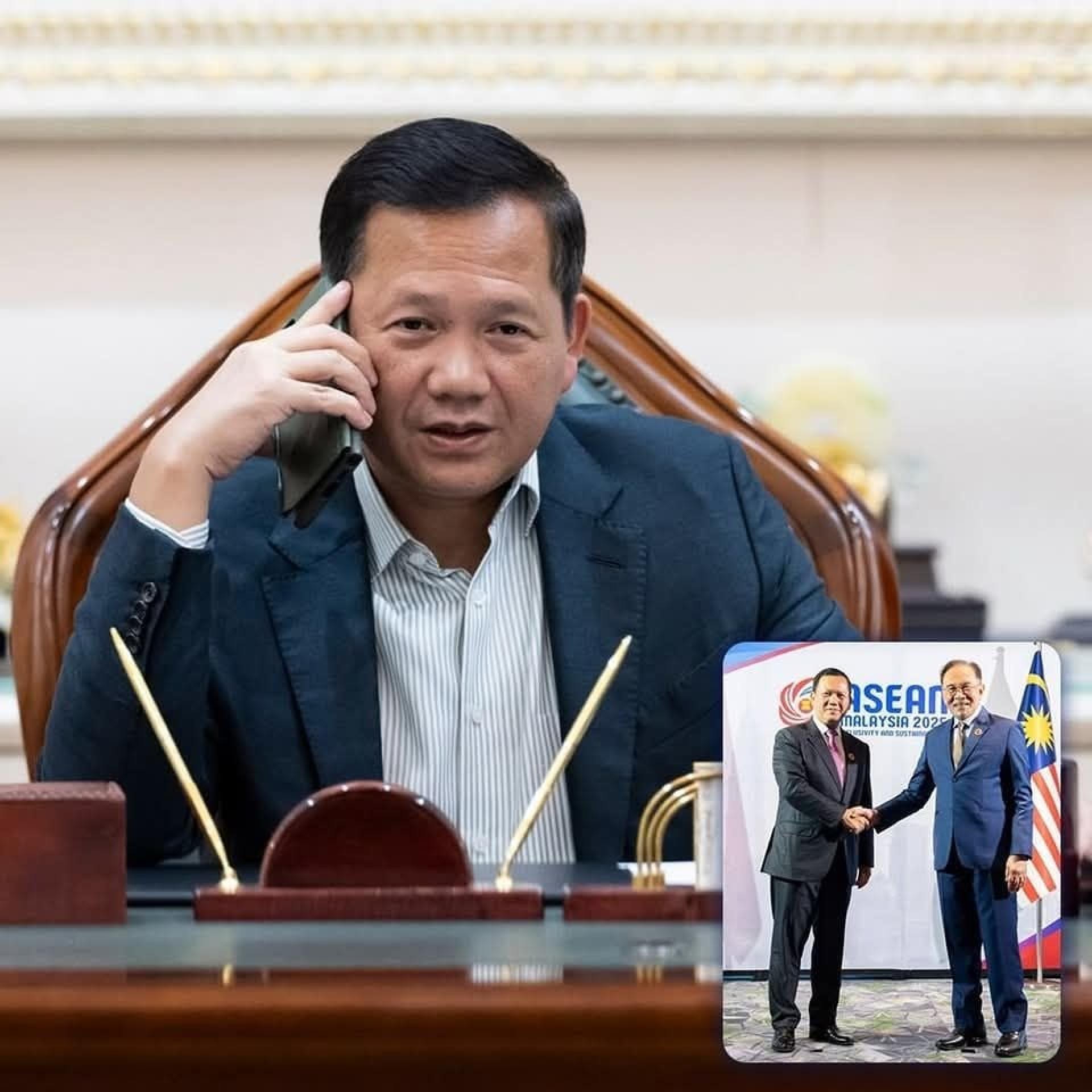 洪玛内已致电我国首相安华，强调该国将遵循和平友谊的立场，继续和泰方妥善交涉。