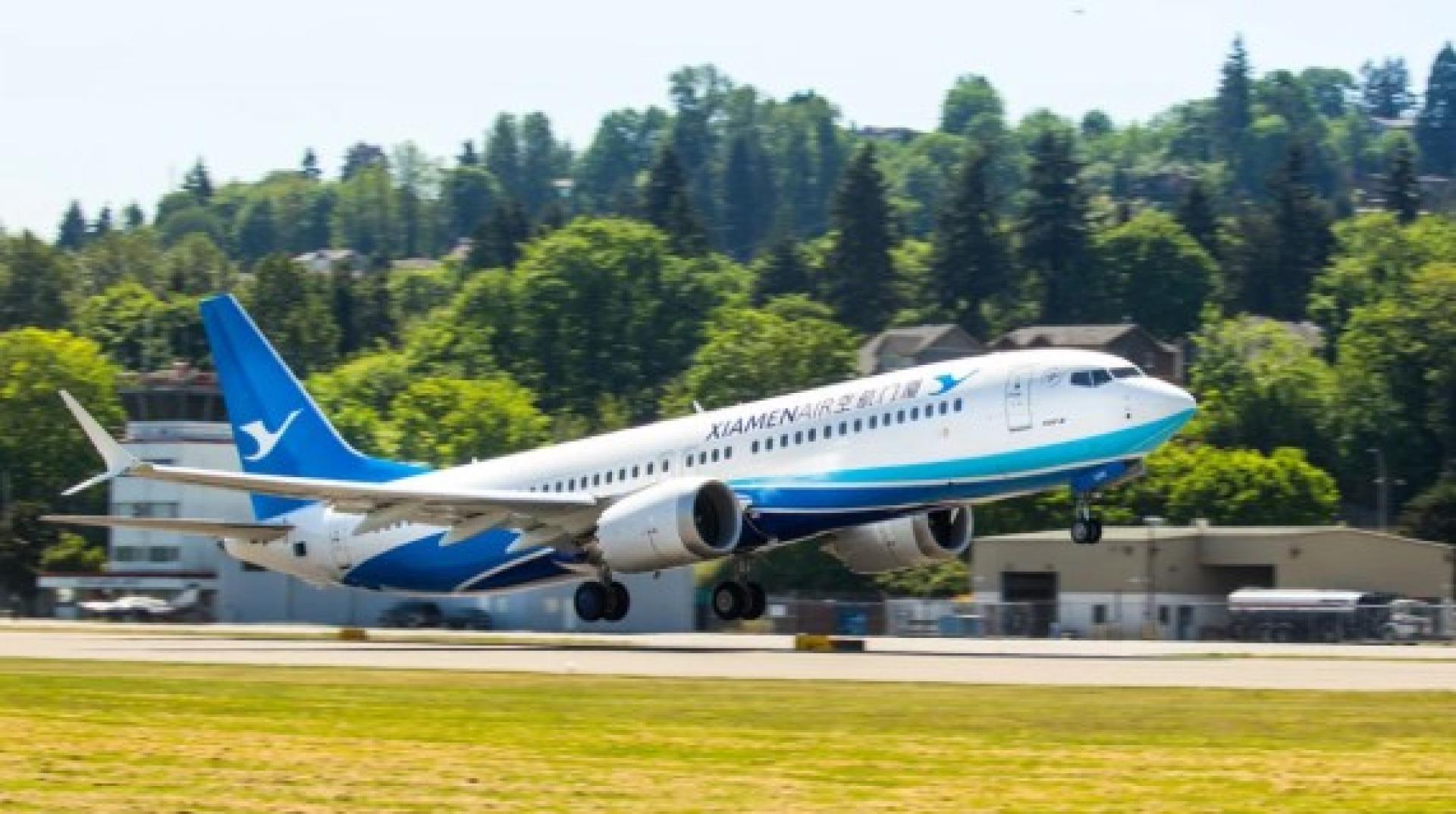 厦门航空一架波音737MAX客机。（档案照）
