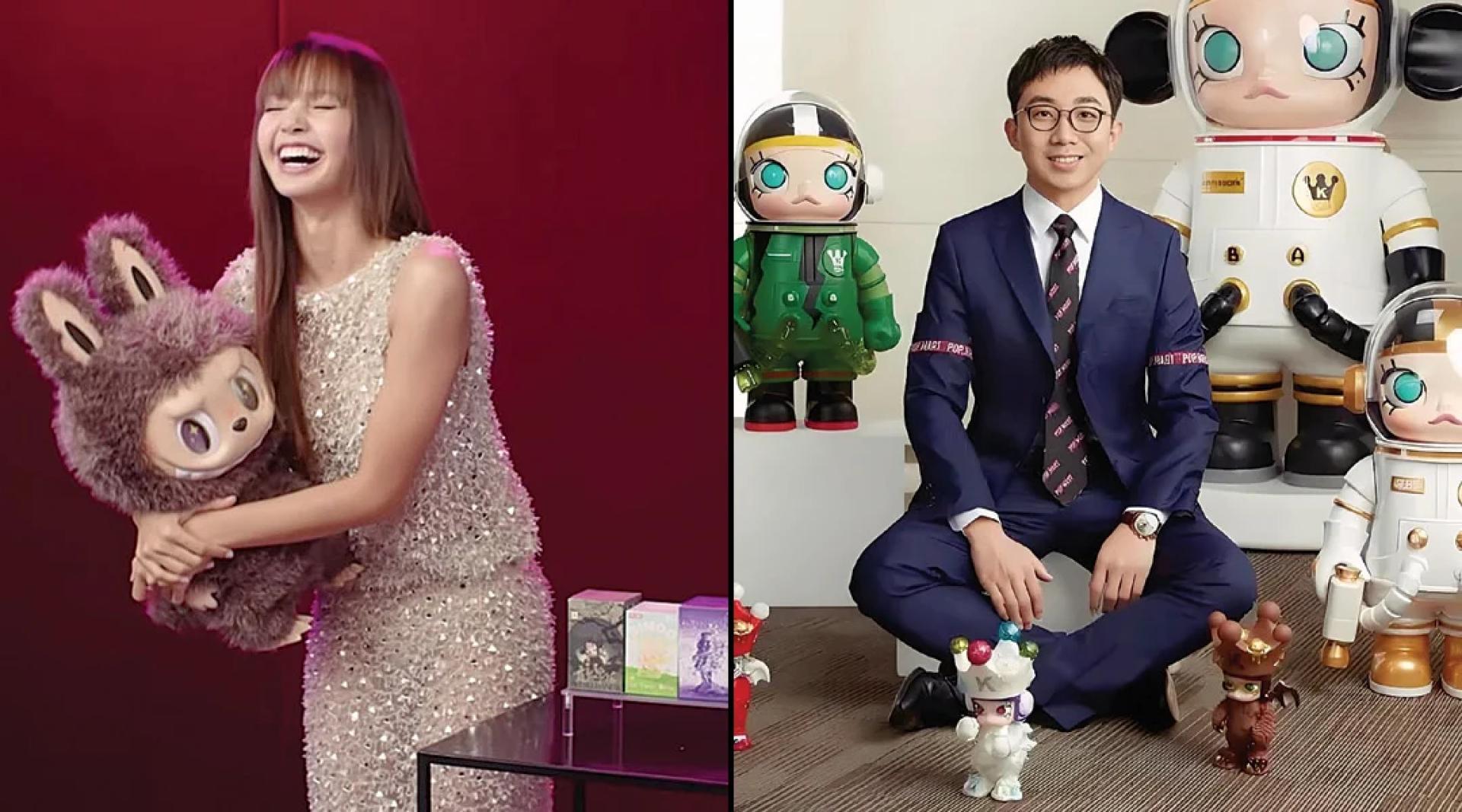 （左）Lisa是Labubu的粉丝。（右）王宁成为新一代河南首富。