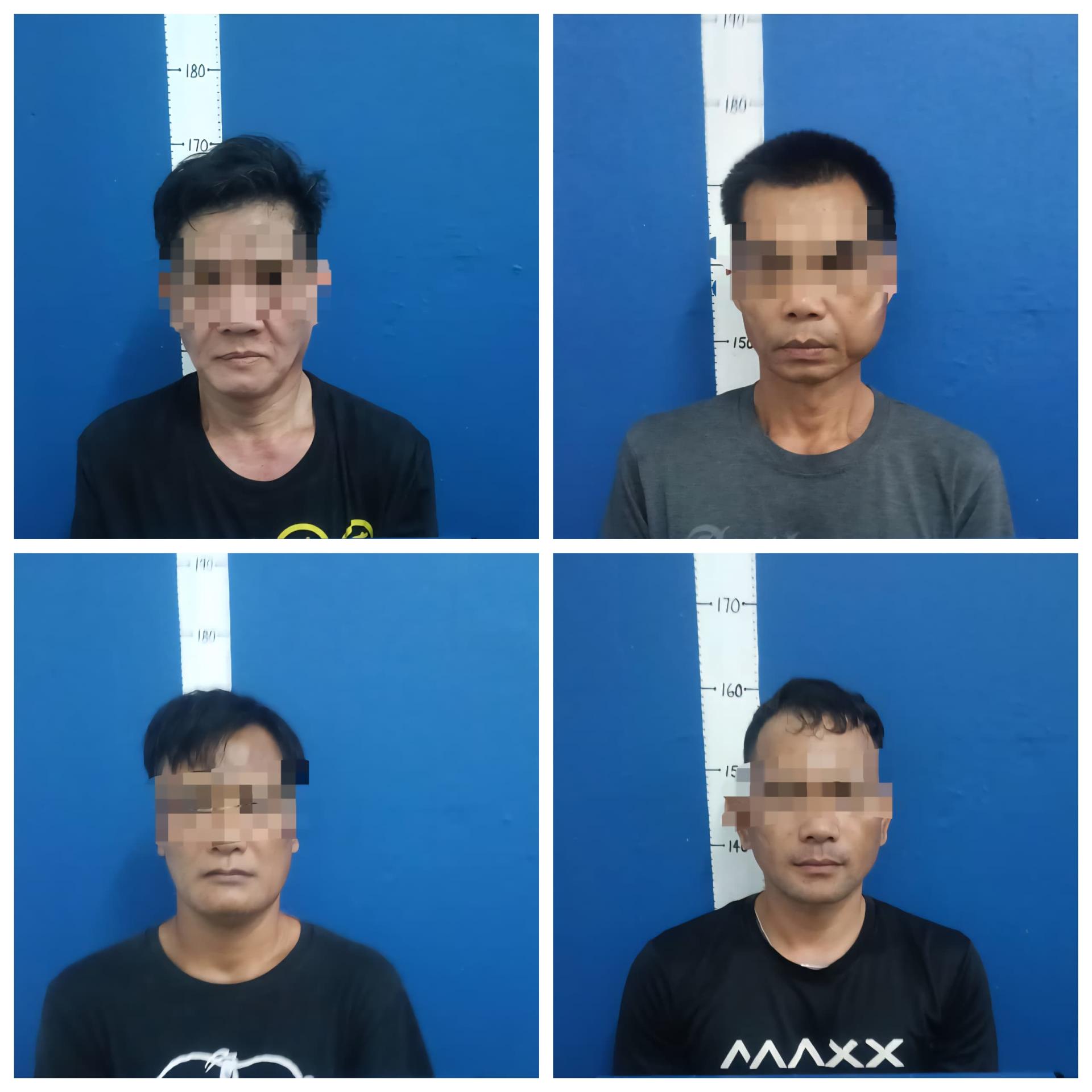 警方共逮捕4名嫌犯，包括1名本地男子与3名外籍男子，年龄介于38岁至57岁之间。