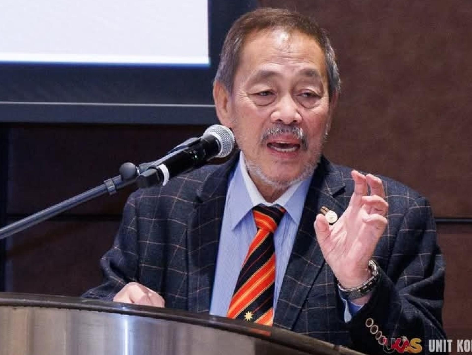 拿督斯里罗伦沙加发言时影。