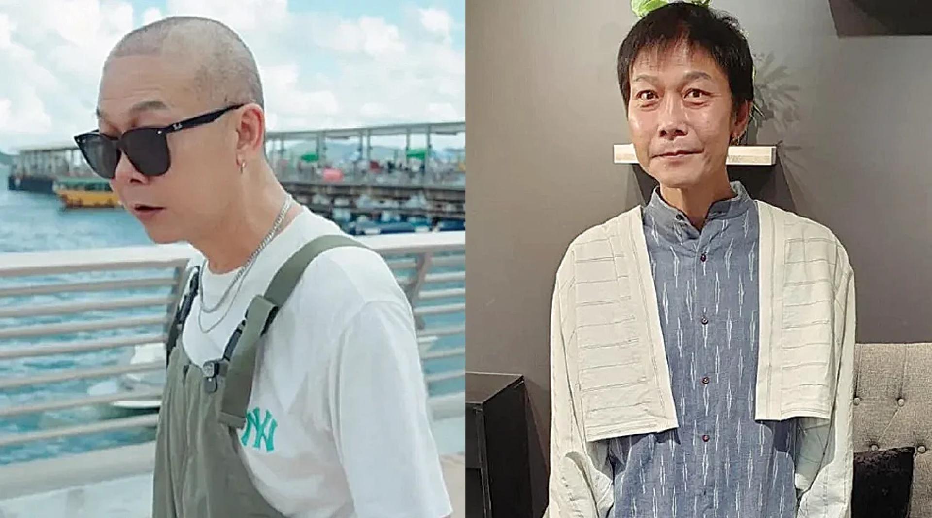 钱小豪去年暴瘦20kg（右图），如今又理了大光头（左图）。