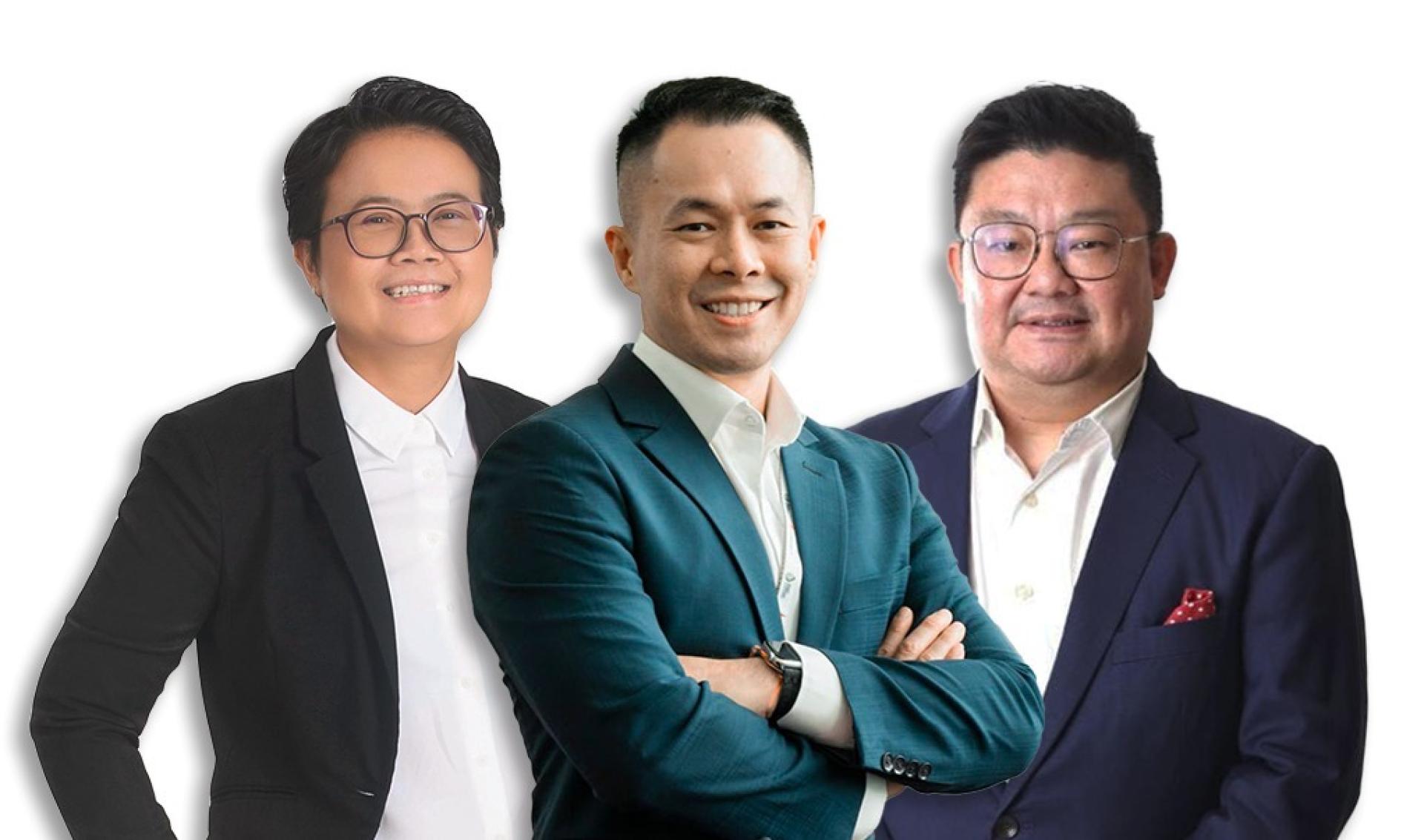 砂拉越商务活动局公布2025年7月新任领导团队，陈进富（Jason Tan Chin Foo，中）、安妮蒂亚卡哈（Anedia Kahar，左）与孙祖仁（Joachim Soon，右）正式就任核心管理职位。