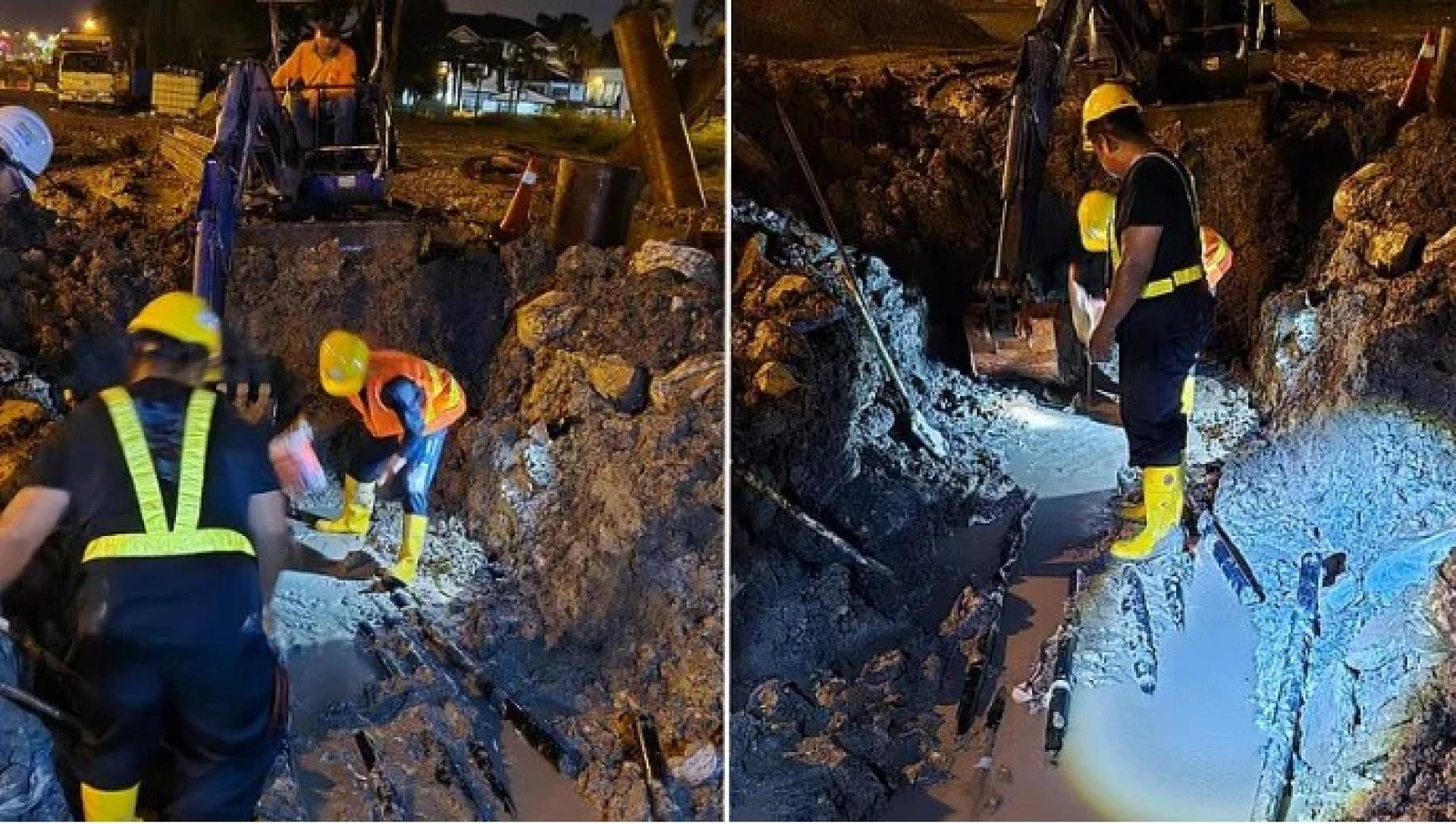 SESCO技术团队连夜在格林高地展开地下电缆维修工作。