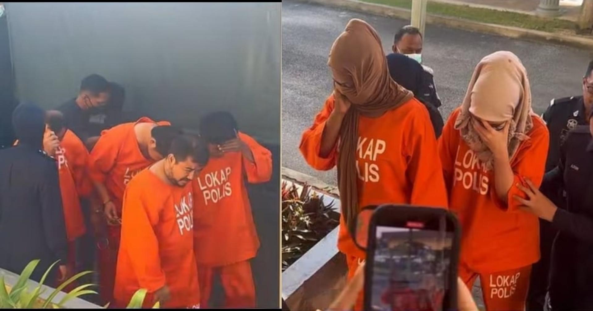 被告被警方带上法庭提控。