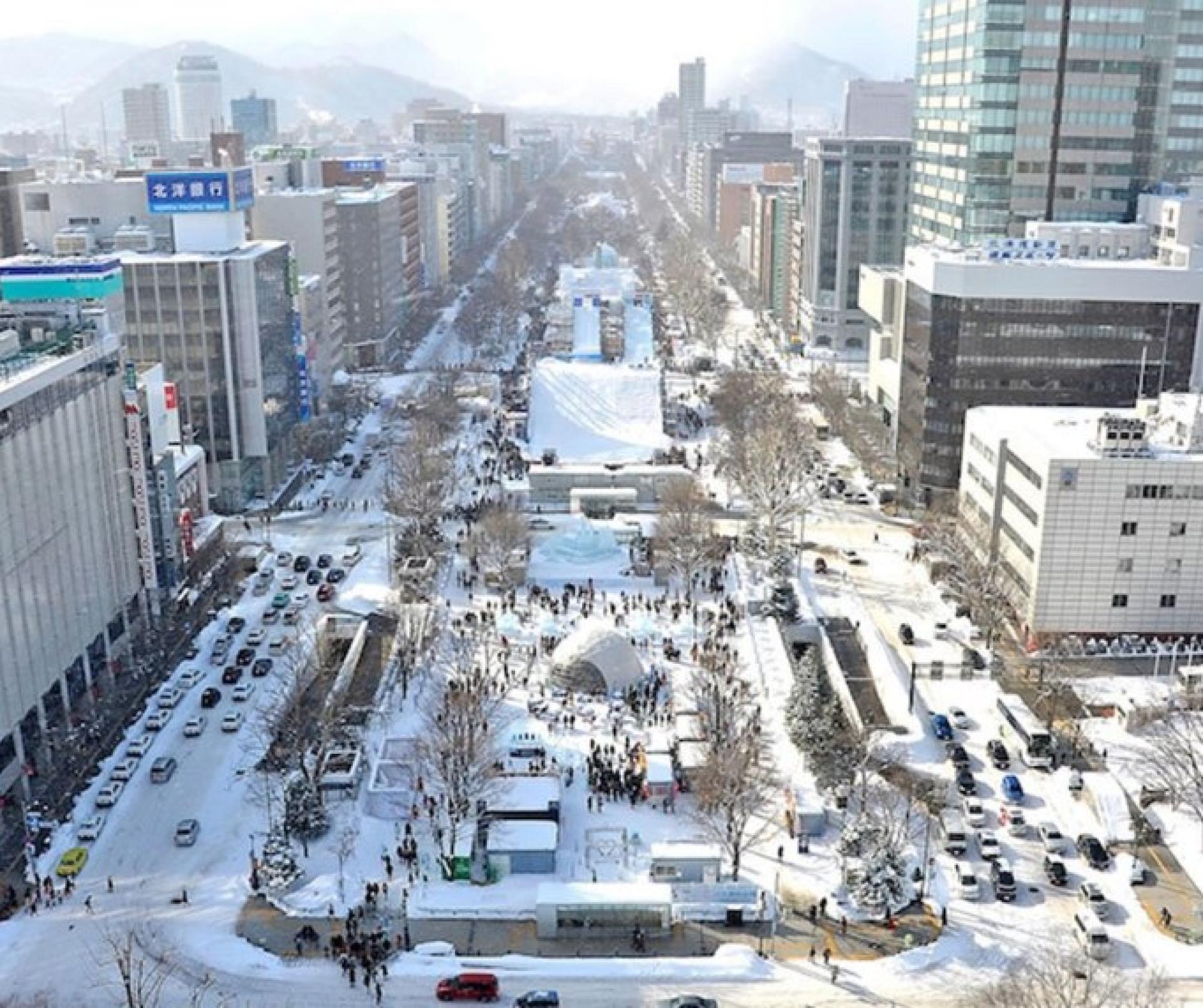 札幌市的雪景。