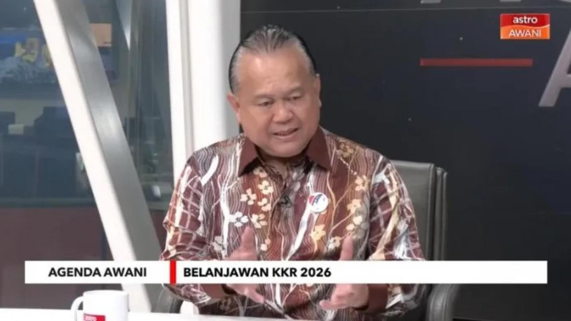 南达林奇于2025年10月20日接受《Agenda Awani》节目专访时的画面。