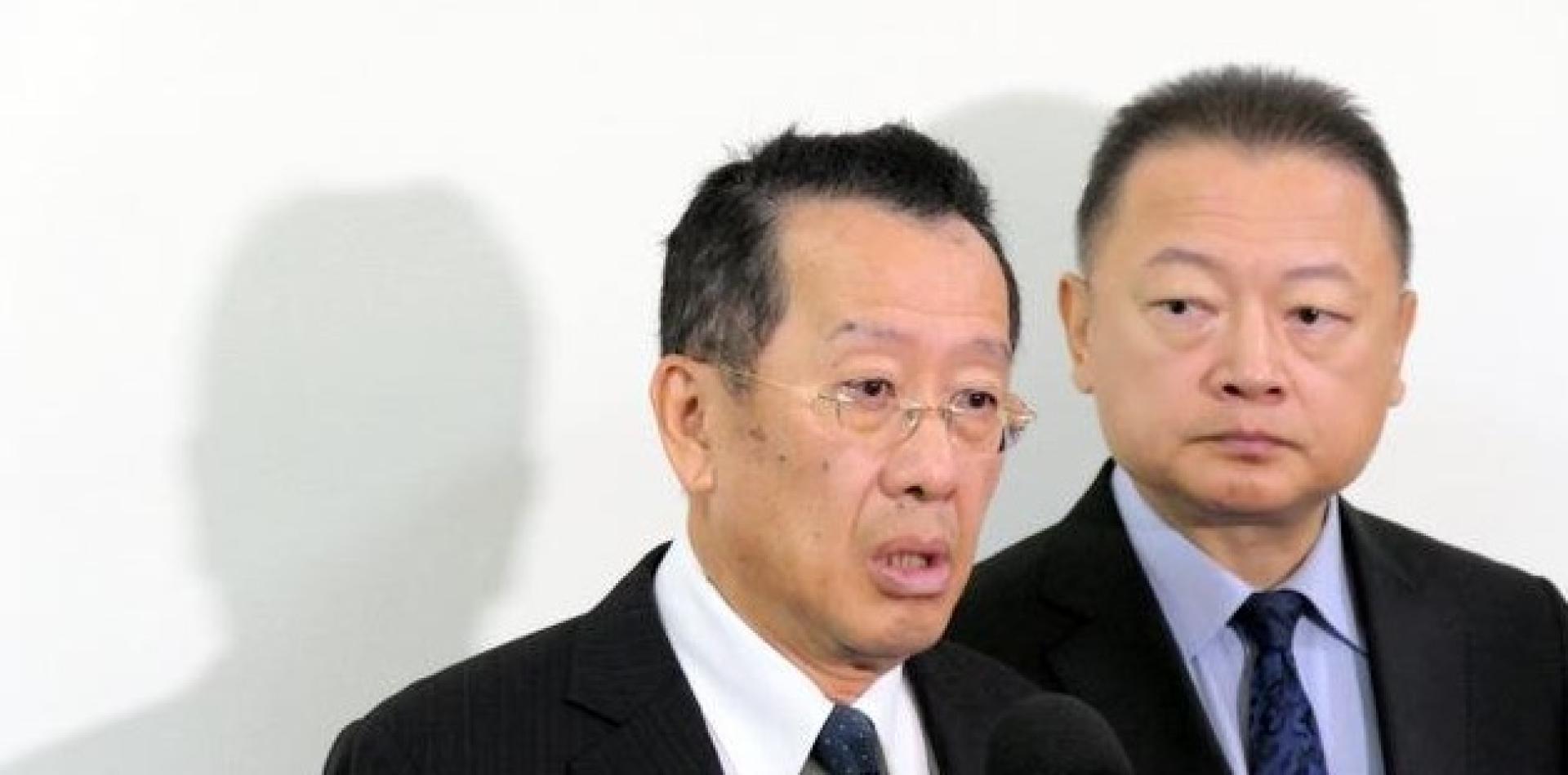 台“国防部长”顾立雄接受媒体采访。