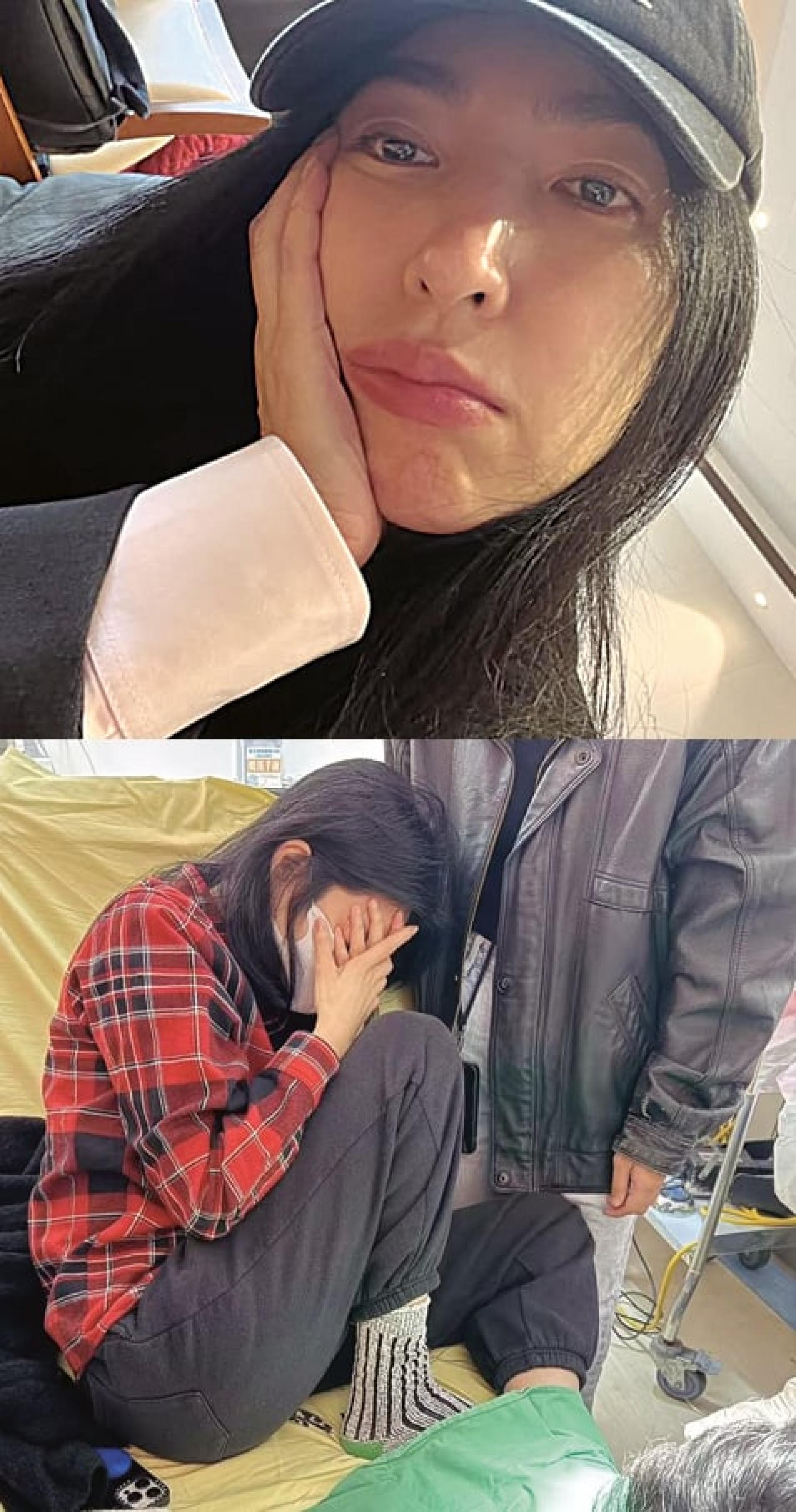 杨谨华在家被木头直插脚底。
