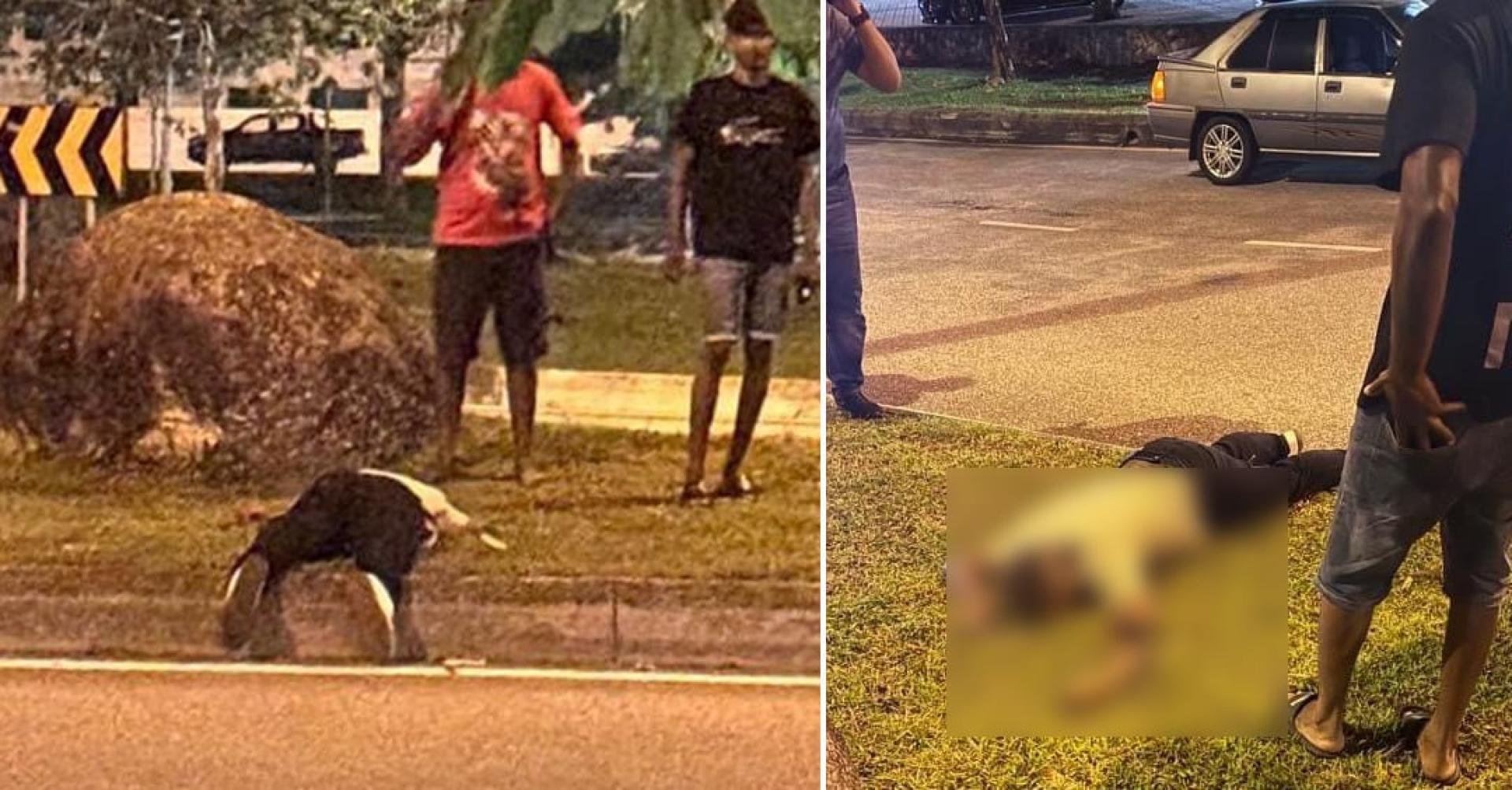 图为死者倒地身亡的现场情况。