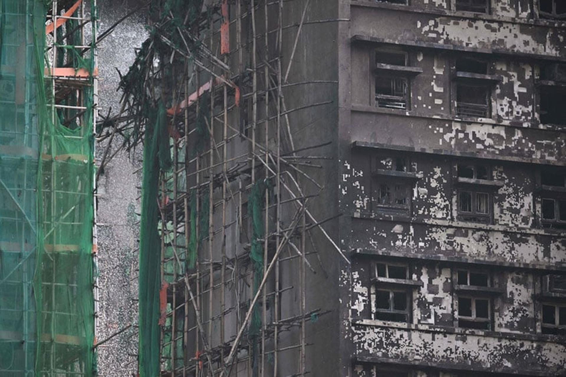 宏福苑社区大火香港数十年来最严重的火灾。图摄于28日。