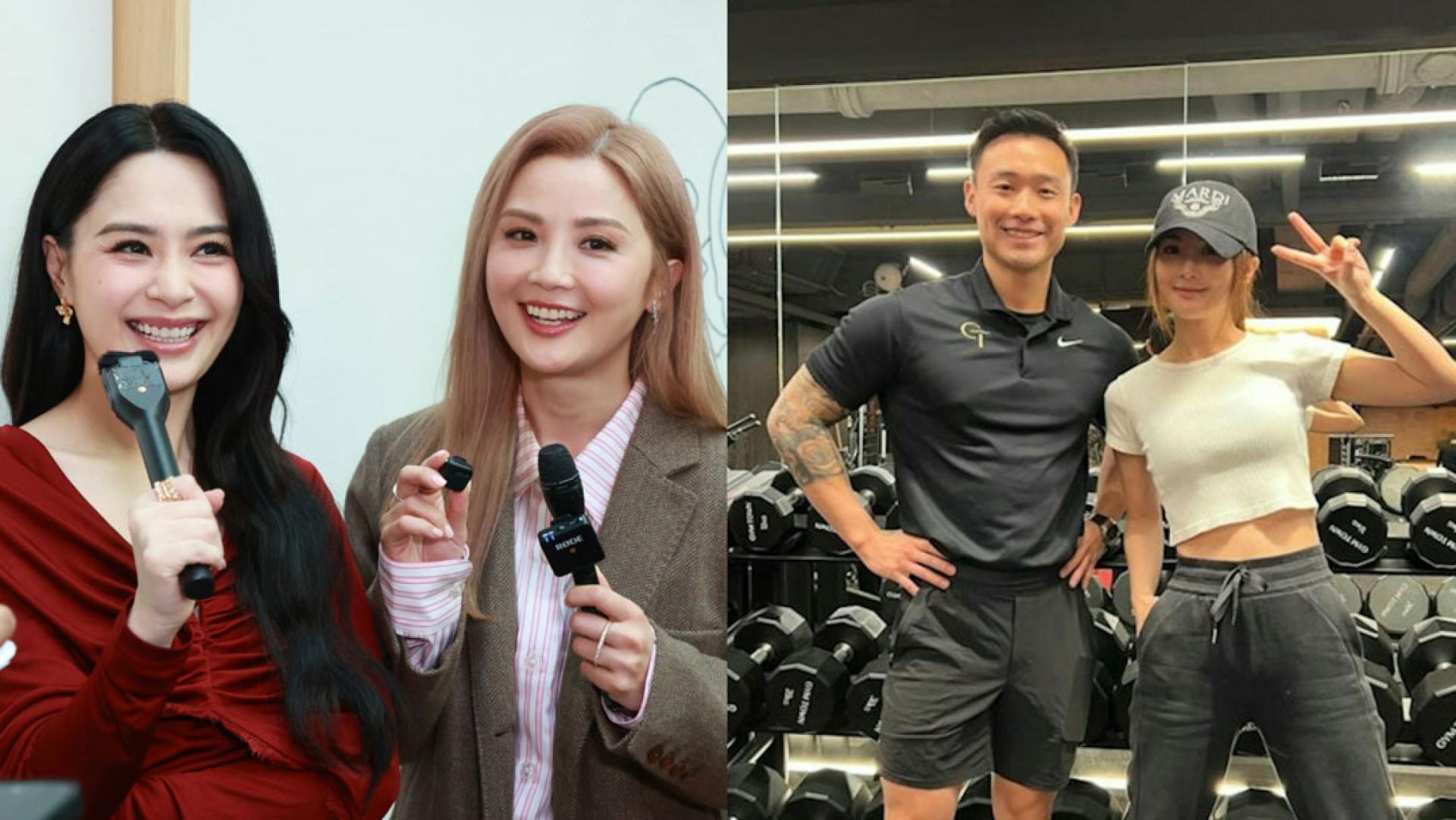 阿Sa（右）大方承认自己和健身教练男友的恋情。