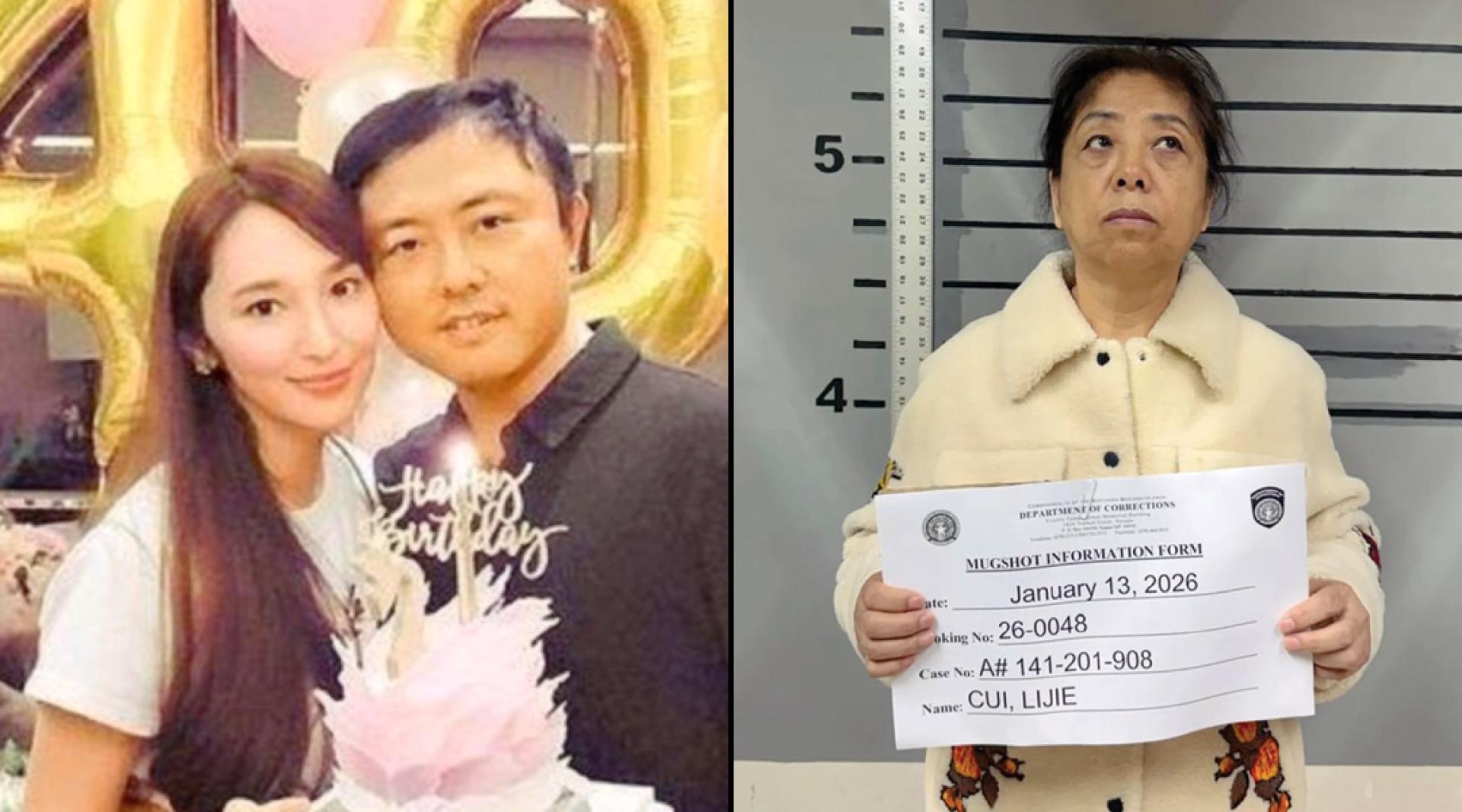 吴佩慈与纪晓波交往多年并育有4名子女，但两人始终没有结婚。（右）崔丽杰遭逮捕，并与儿子切割。
