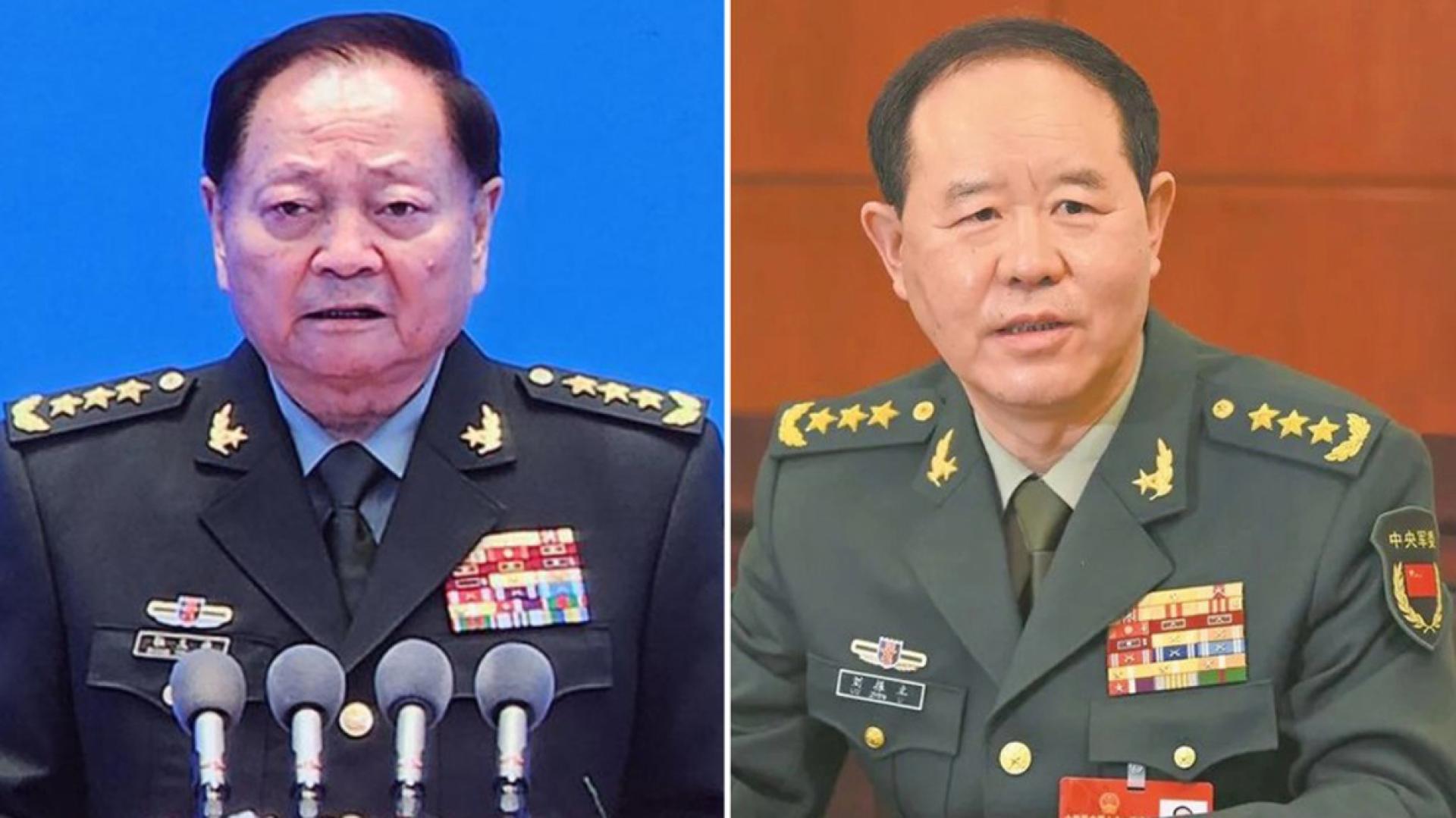 中央军委副主席张又侠（左）、军委委员刘振立（右）。
