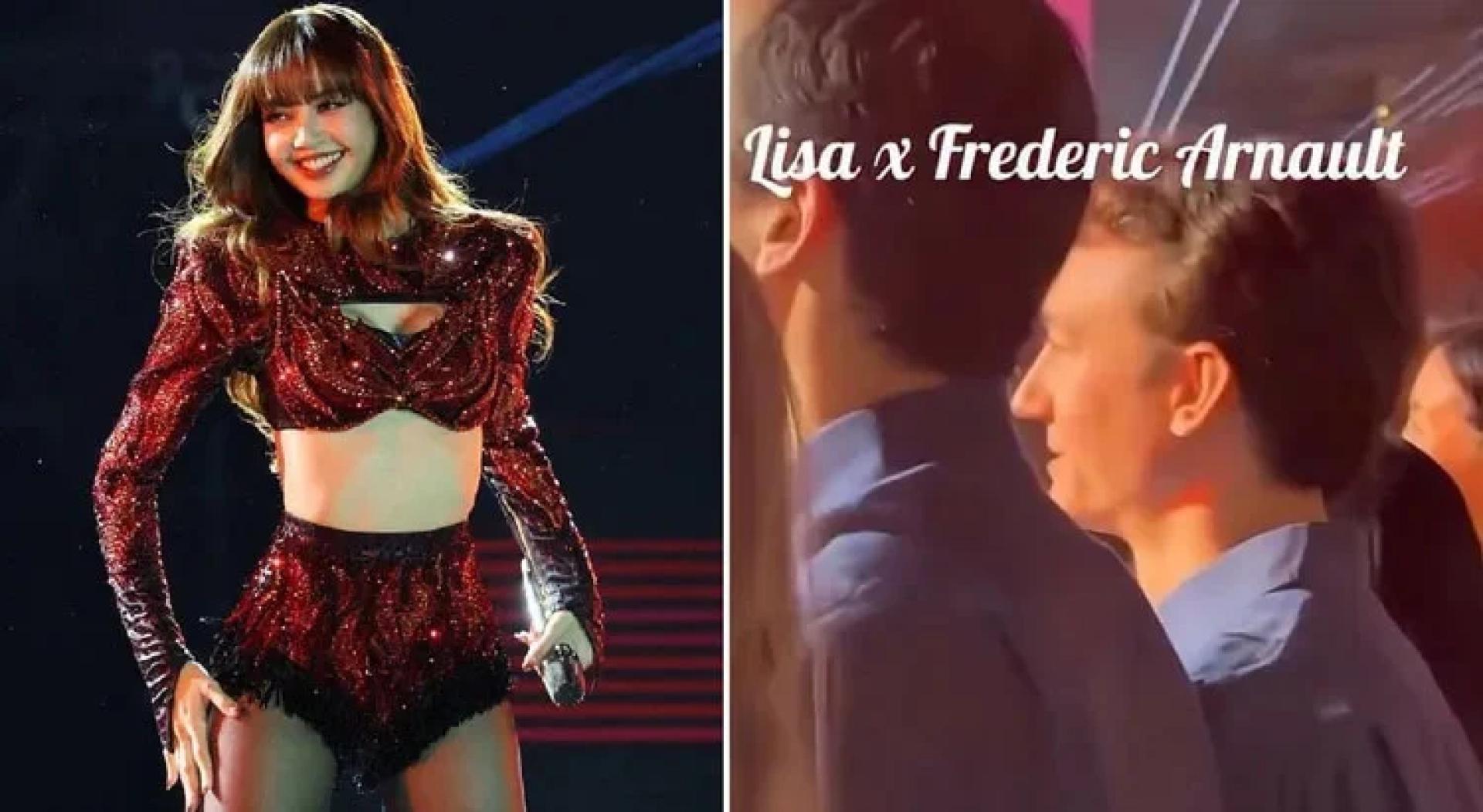 Lisa（左图）泰国唱跨年秀，绯闻男友LV三公子Frederic Arnault（右图）站前排看她演出。