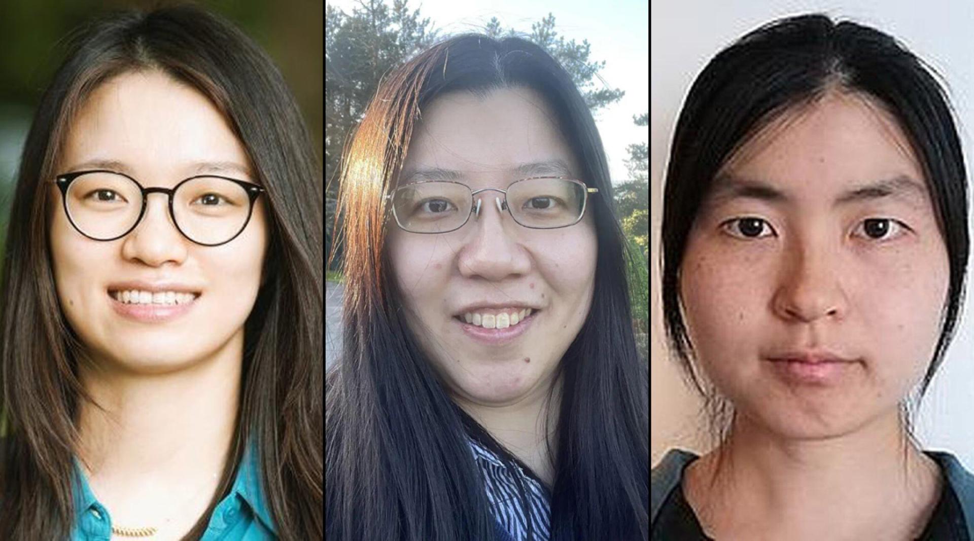 王虹（左）、唐云清（中）、张明嘉（右）这3位华人女性数学家18日荣获有“科学界奥斯卡”之称的突破奖。