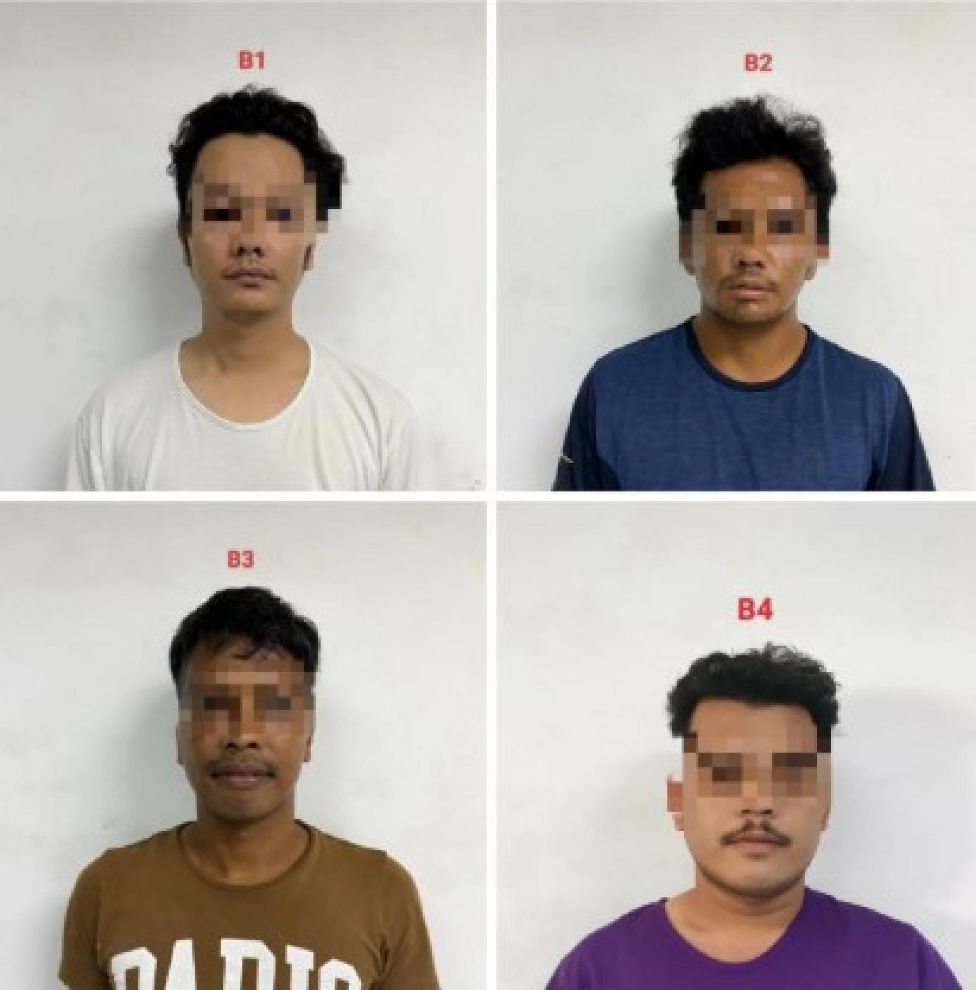 4名嫌犯尿检对安非他命及甲基安非他命呈阳性后被逮捕。