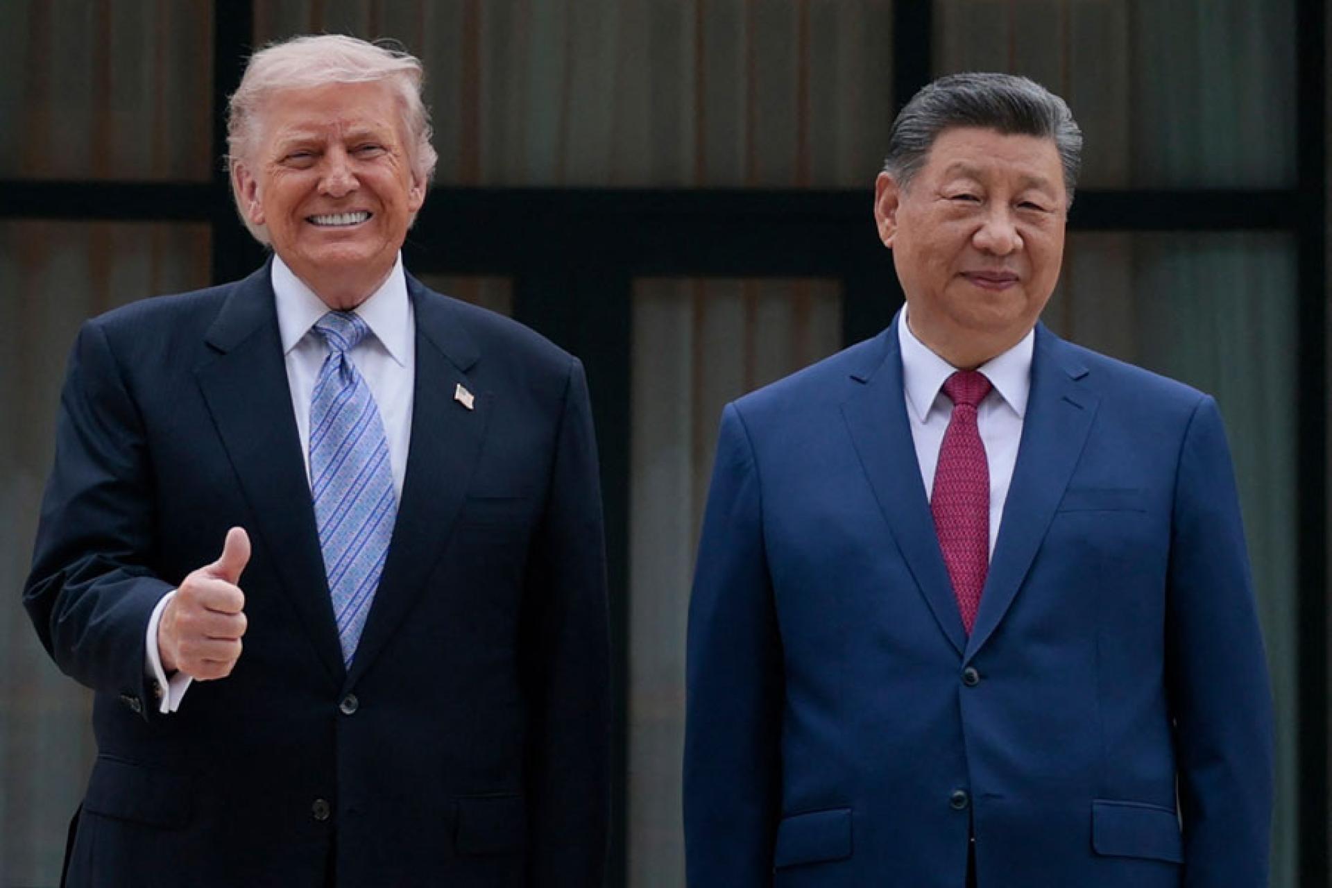 中国国家主席习近平15日与美国总统特朗普在中南海举行小范围会晤。