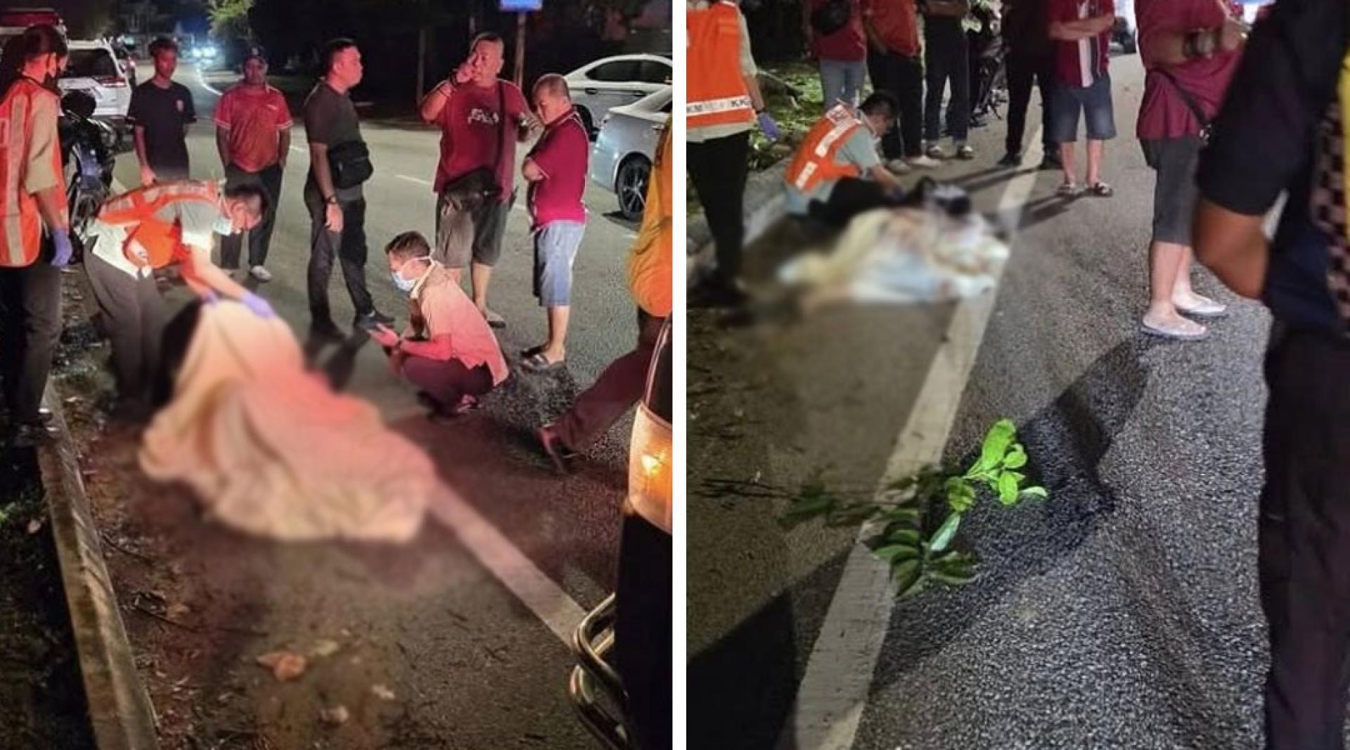 网络流传事发后现场，医务人员与围观民众。