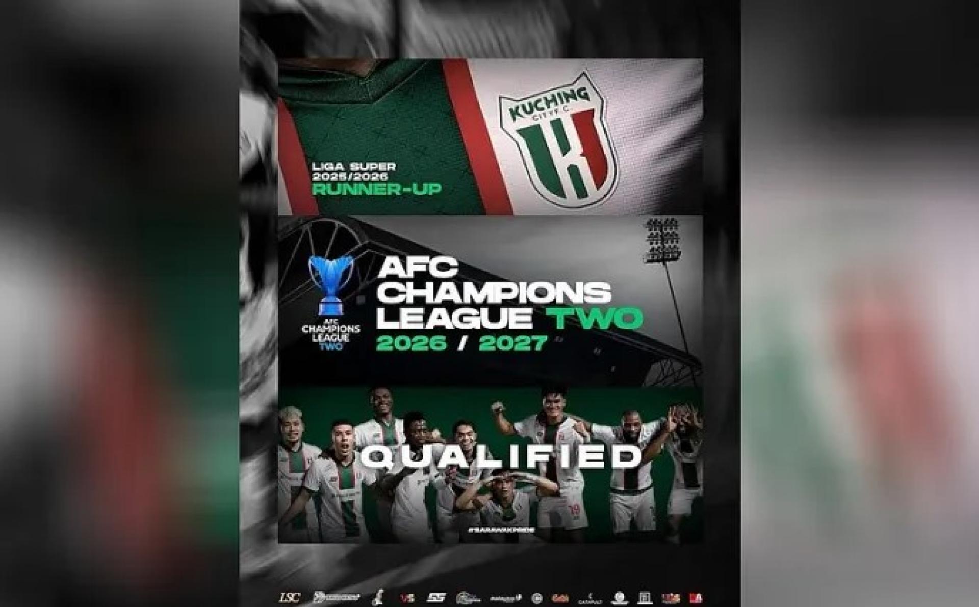 古晋城市足球俱乐部成功晋级AFC Champions League Two。