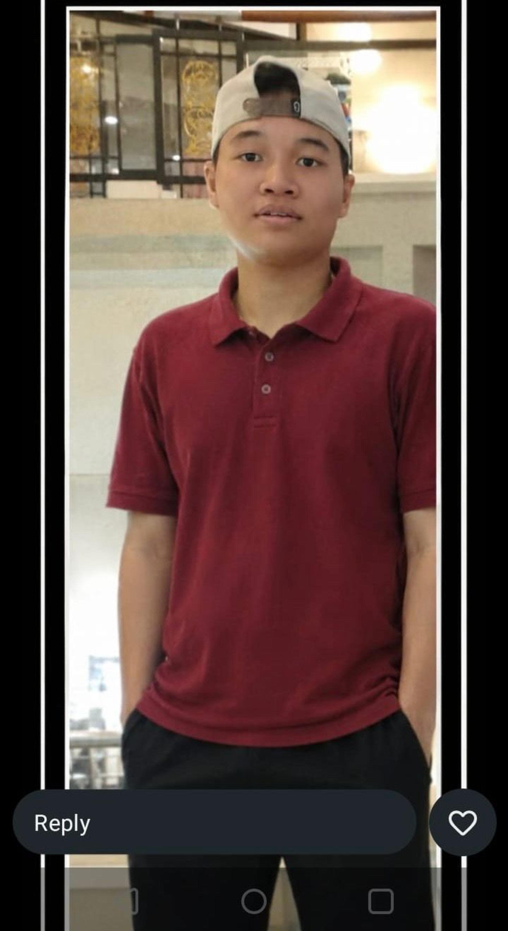 疑似离家出走的本 地年轻男子Muhammad Ammar Zharfan Bin Bosbi Ardi