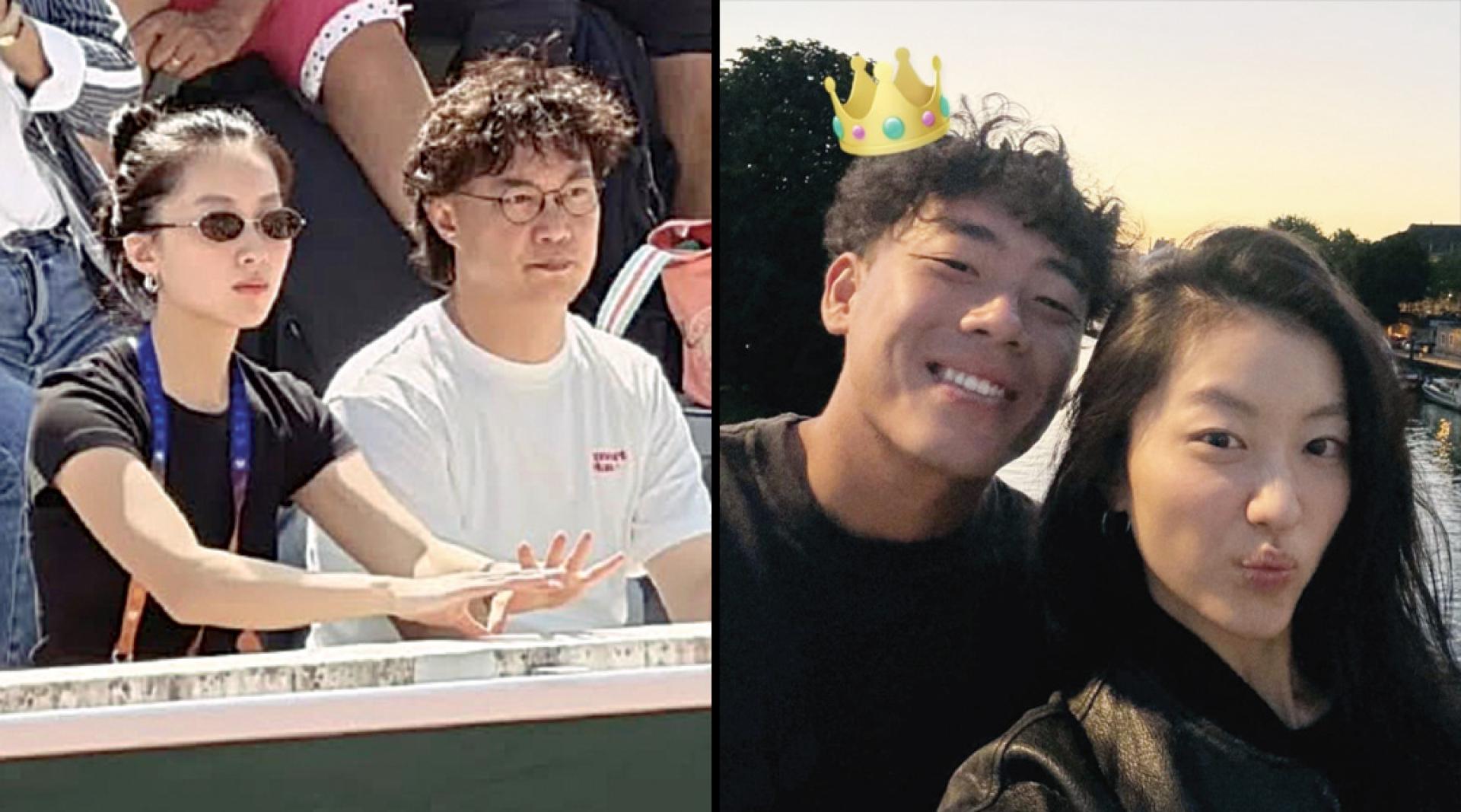 （左）陈奕迅日前和女儿陈康堤赴法力挺黄泽林。（右）黄泽林6日欢度22岁生日，陈康堤在IG限时动态祝福男友生日快乐。