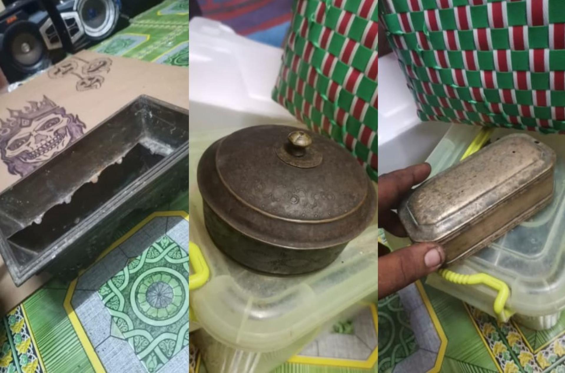 警方行动中起获的部分黄铜古董物品。
